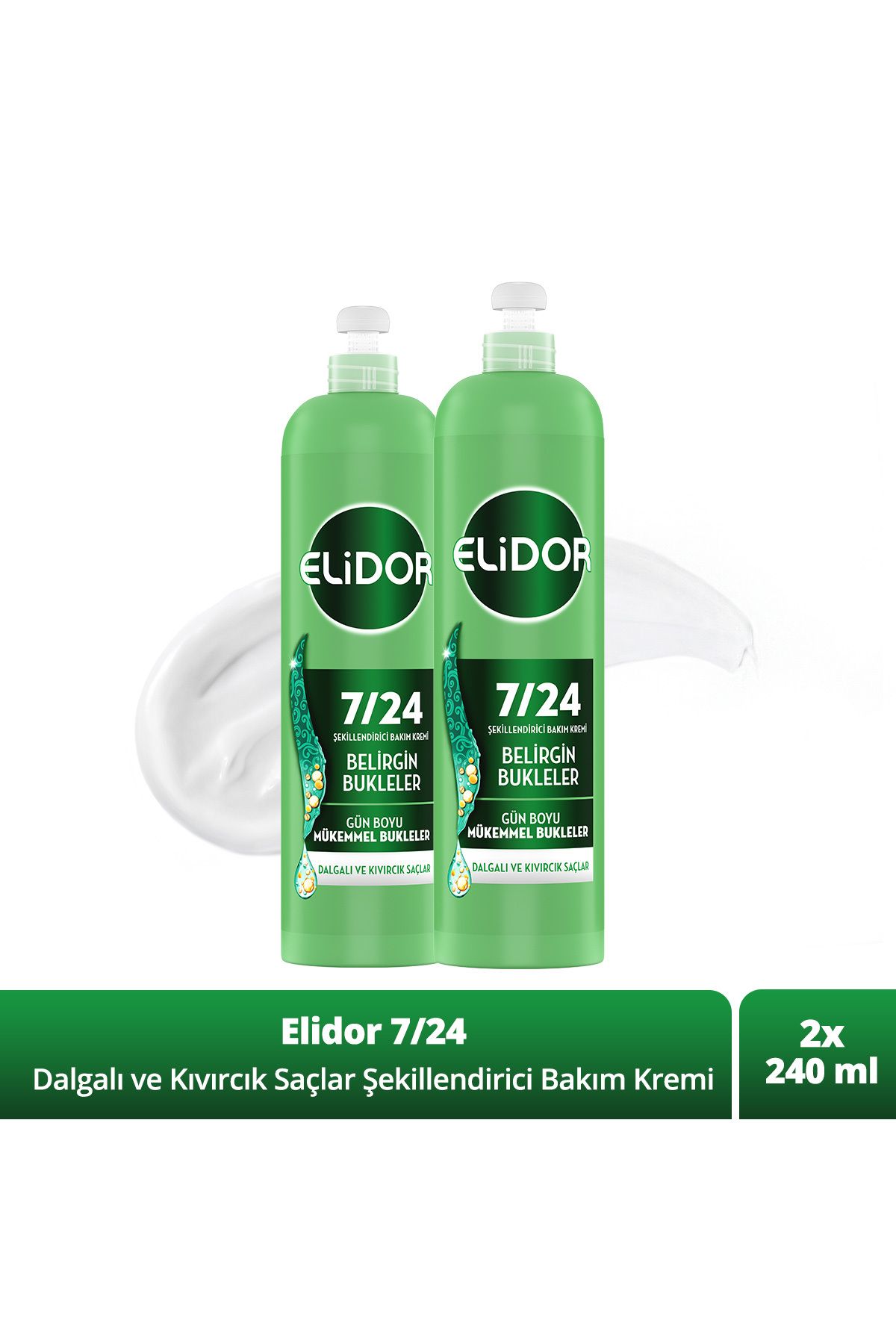 Elidor 7/24 Şekillendirici Saç Bakım Kremi Belirgin Bukleler Dalgalı Ve Kıvırcık Saçlar 240 ml X2