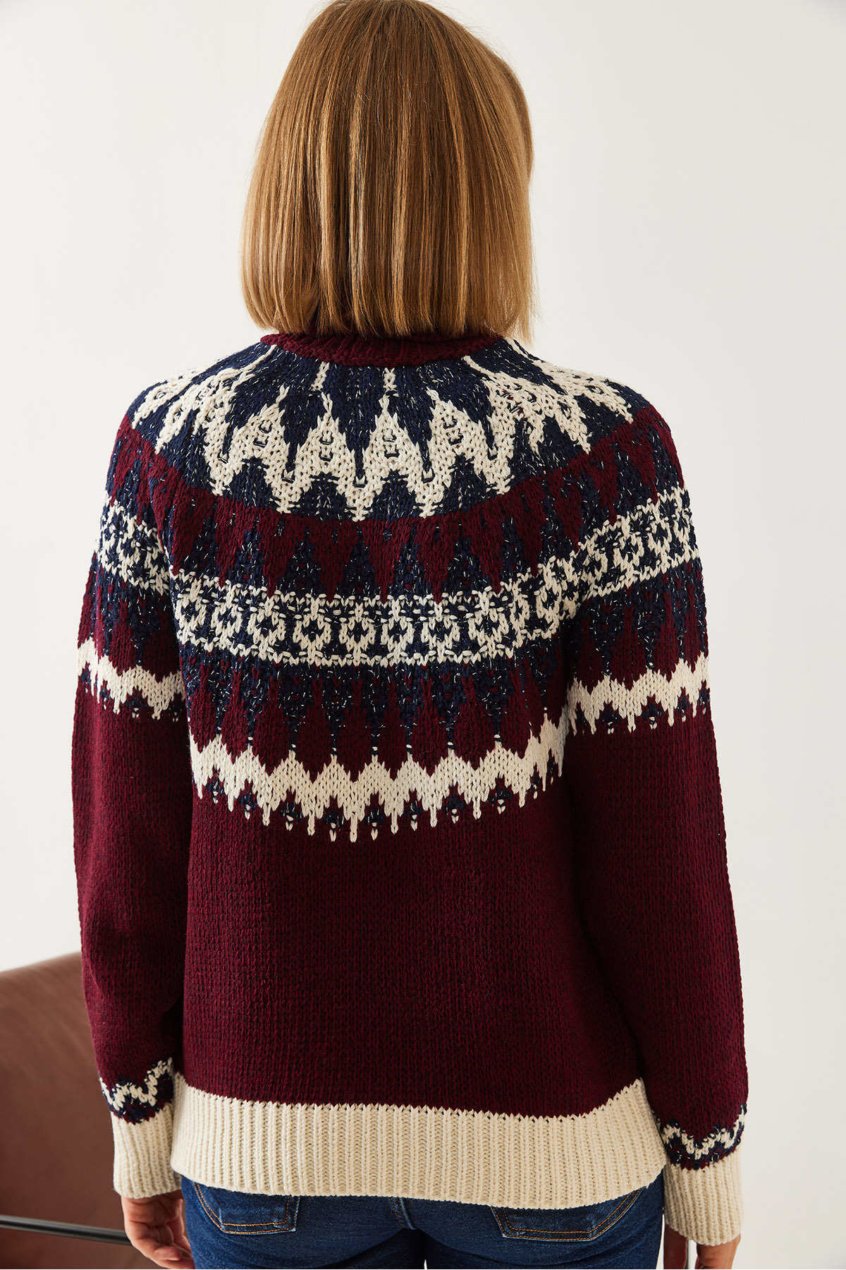 LUCCI Turtleneck Jacquard Knit Sweater 3