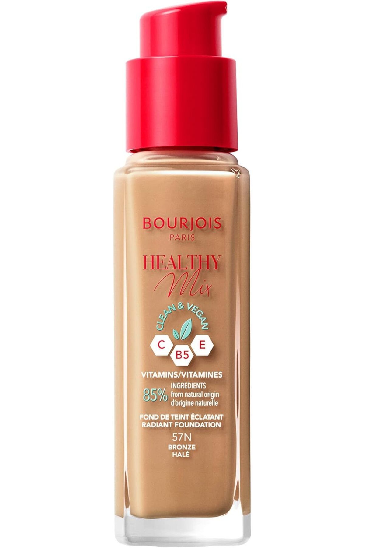 Bourjois-Healthy Mix Clean Foundation - 57N - Bronze, 30ml 1