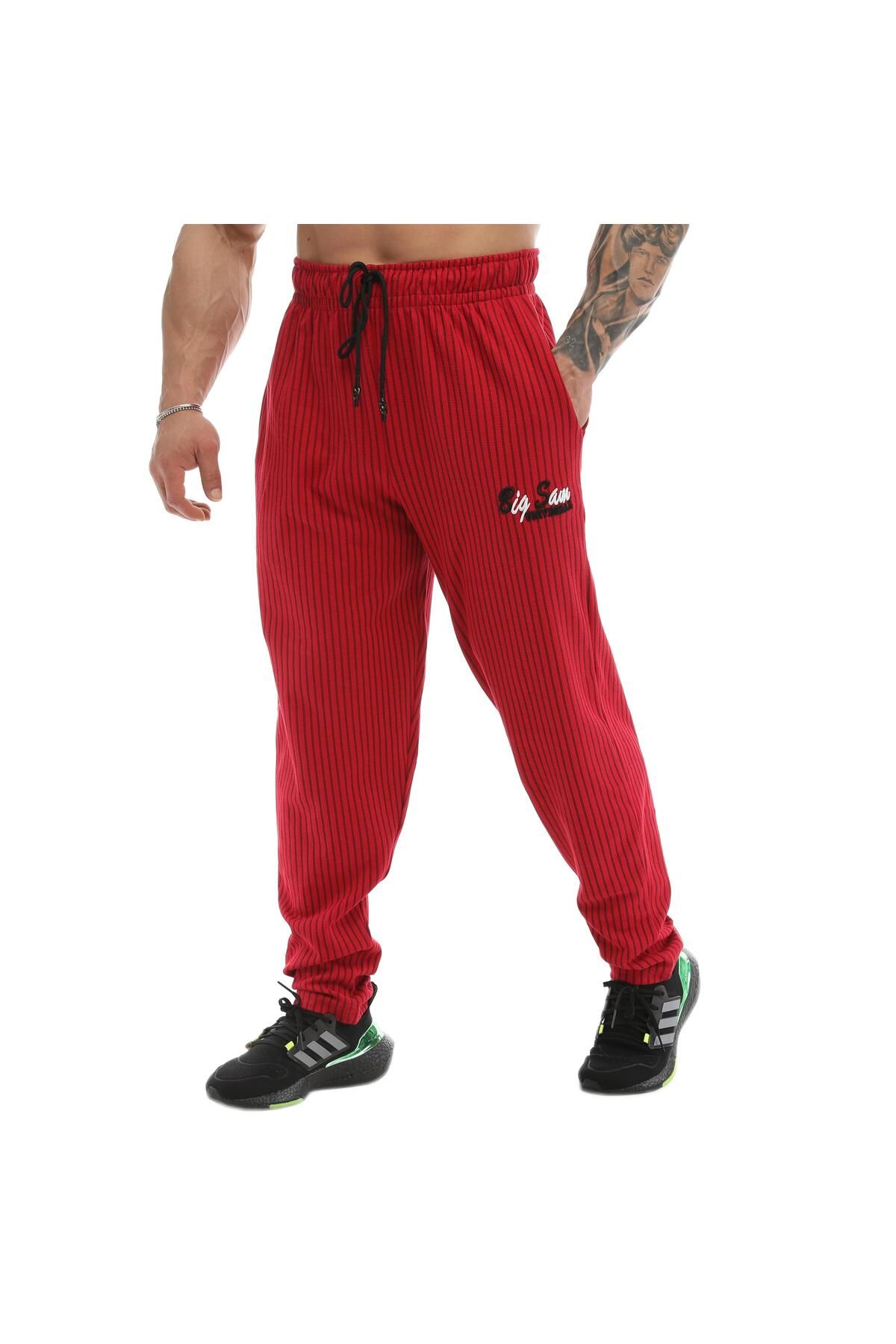 Big Sam-Comfortable Cut Cotton Sweatpants Claret Red 1194 1