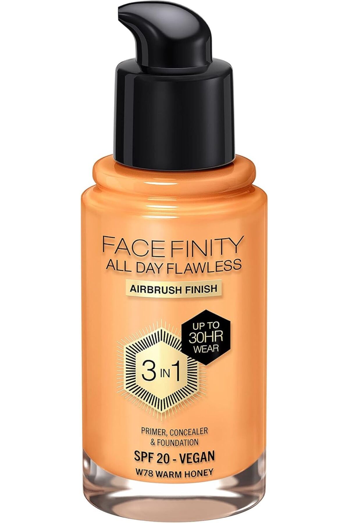 Max Factor-Facefinity All Day Flawless Foundation - W78 - Warm Honey, 30ml 1