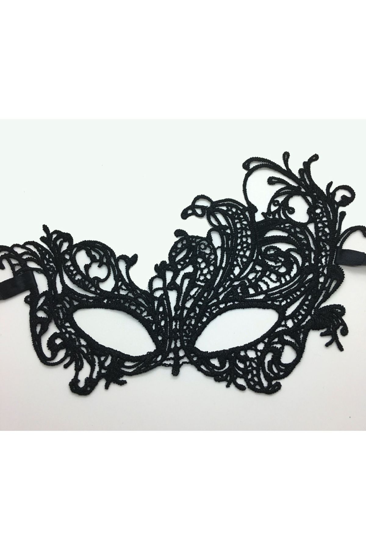 Kareem-Black Color Lace Embroidered Mesh Embroidered Party Mask Model 5 (4767) - Lisinya 2