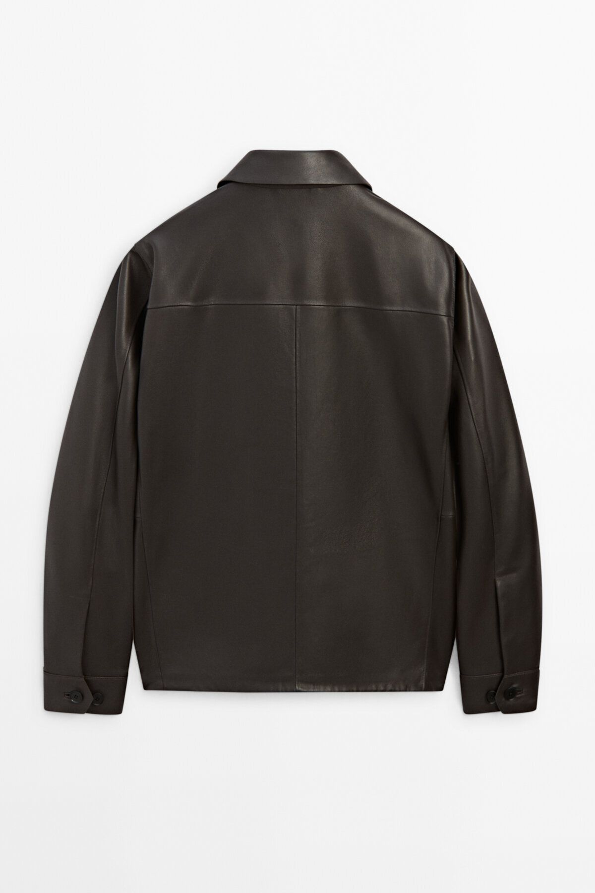 کت چند رنگ مردانه ژاکت چرمی نپا با جیب های پچ Massimo Dutti