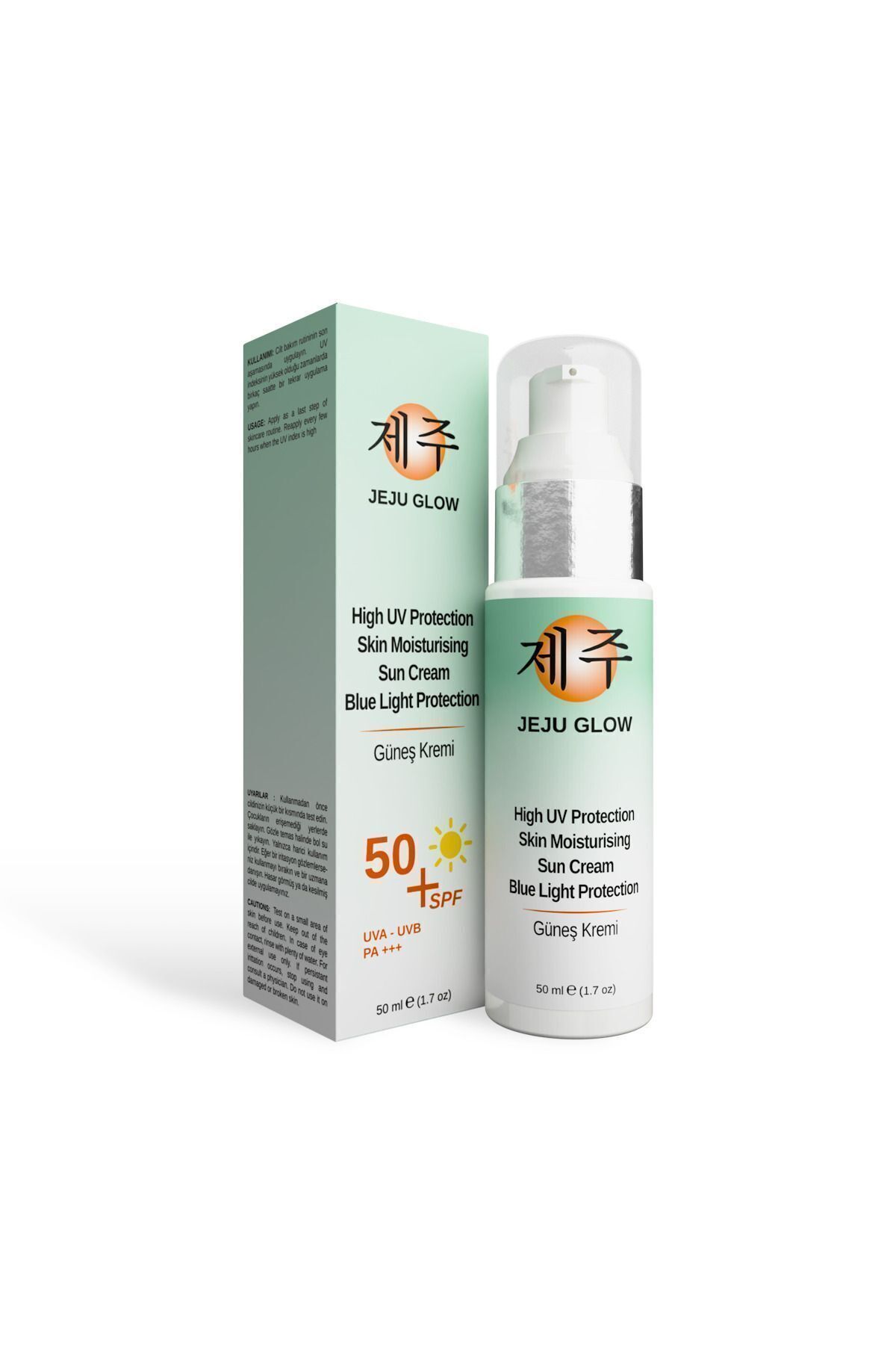 ضد آفتاب JEJU GLOW High Protection Factor Spf 50 Blue Light ضد آفتاب صورت 50 میلی لیتر