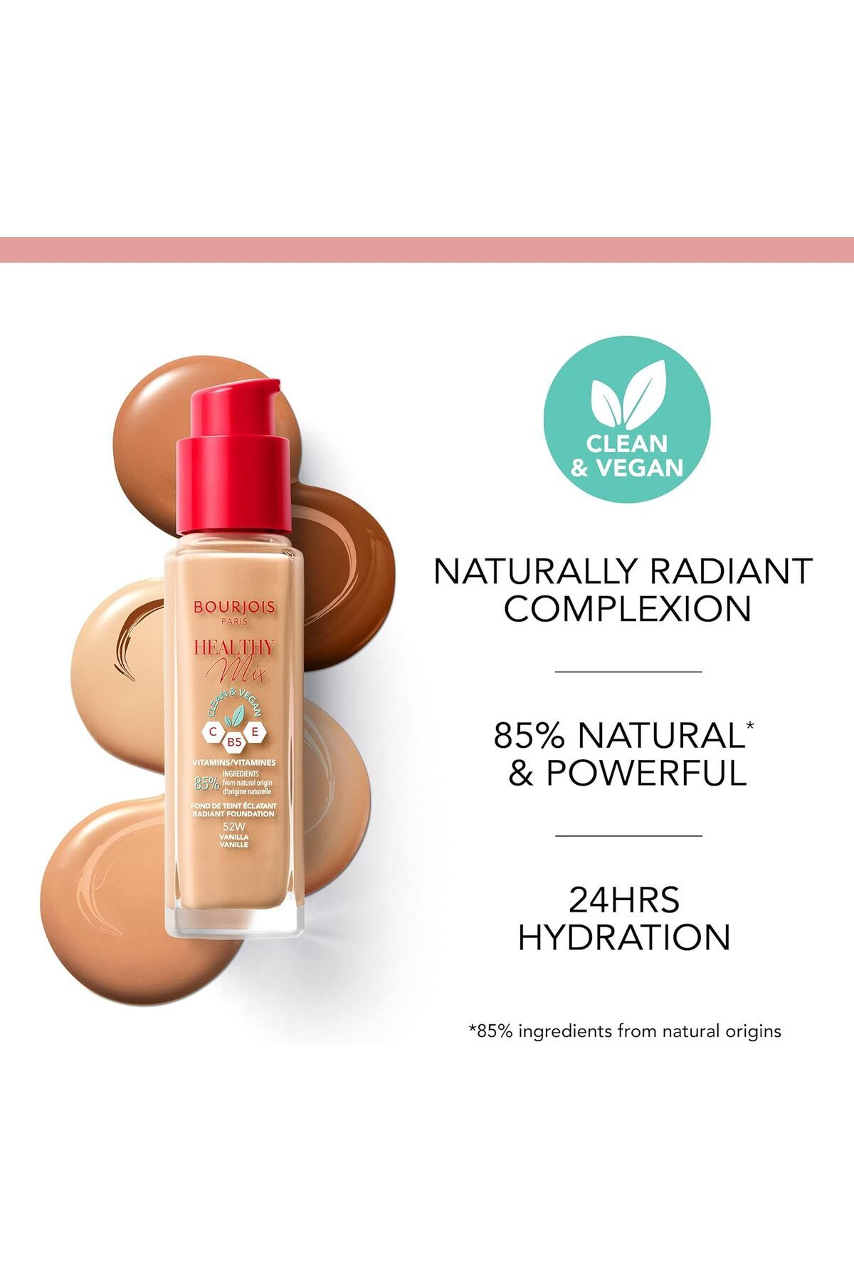 Bourjois-Healthy Mix Clean Foundation - 57N - Bronze, 30ml 3