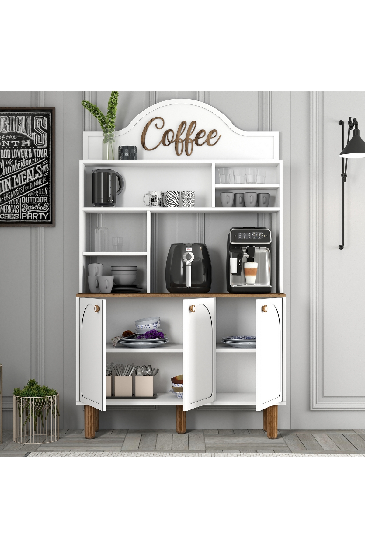 Variant Mobilya Bohem Kahve Köşesi Çok Amaçlı Dolap 120cm V860