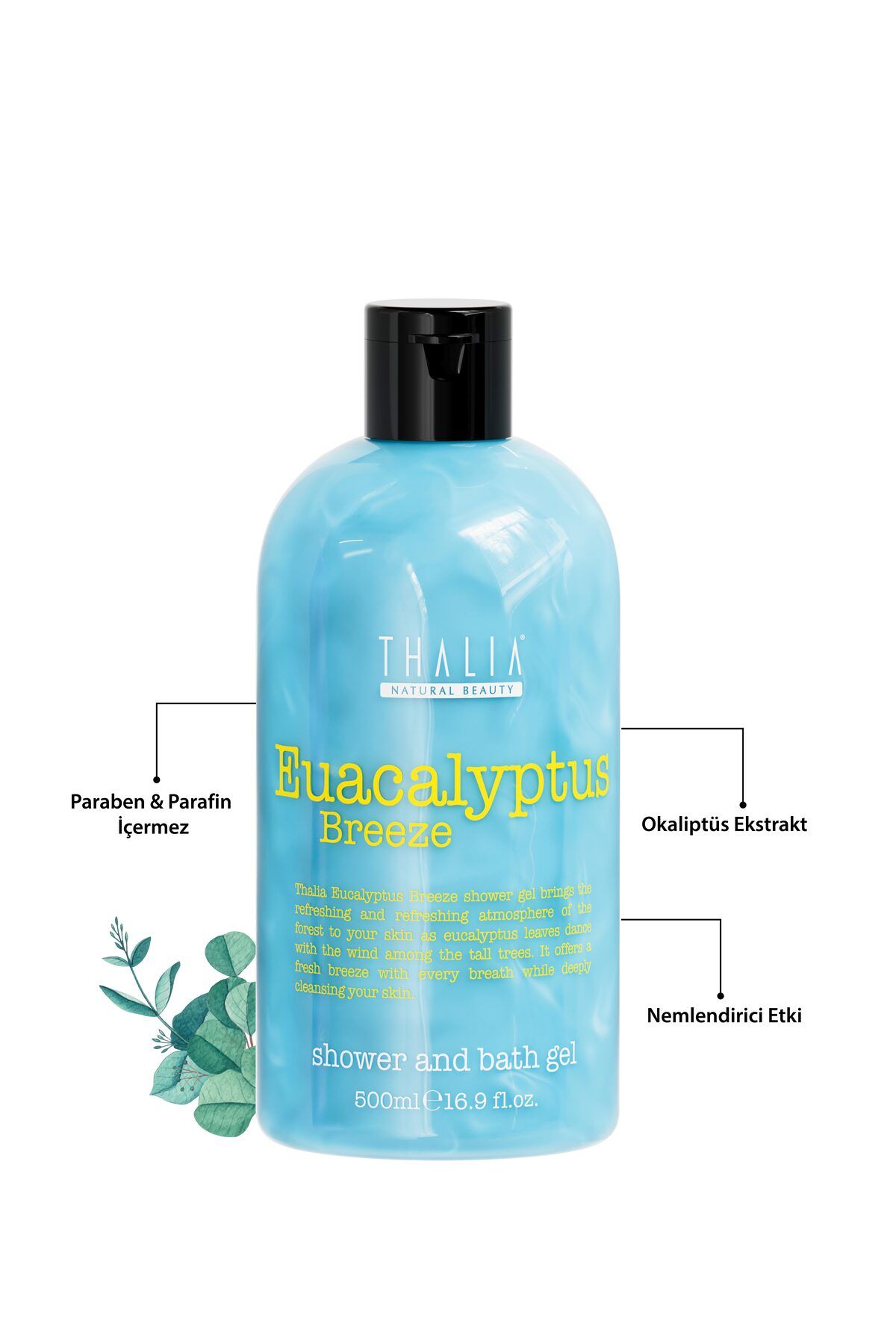 ژل دوش مرطوب کننده معطر اکالیپتوس 500 میلی لیتر Thalia