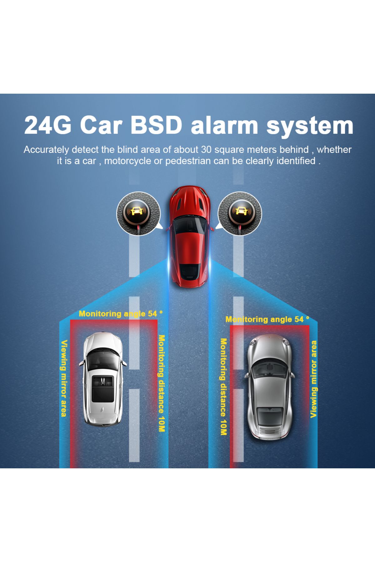 carsanbo-Car 24G BSD Alarm System, Dual Color LED Blind Spot Detection Sensor Lane Change Assistance, with... 2