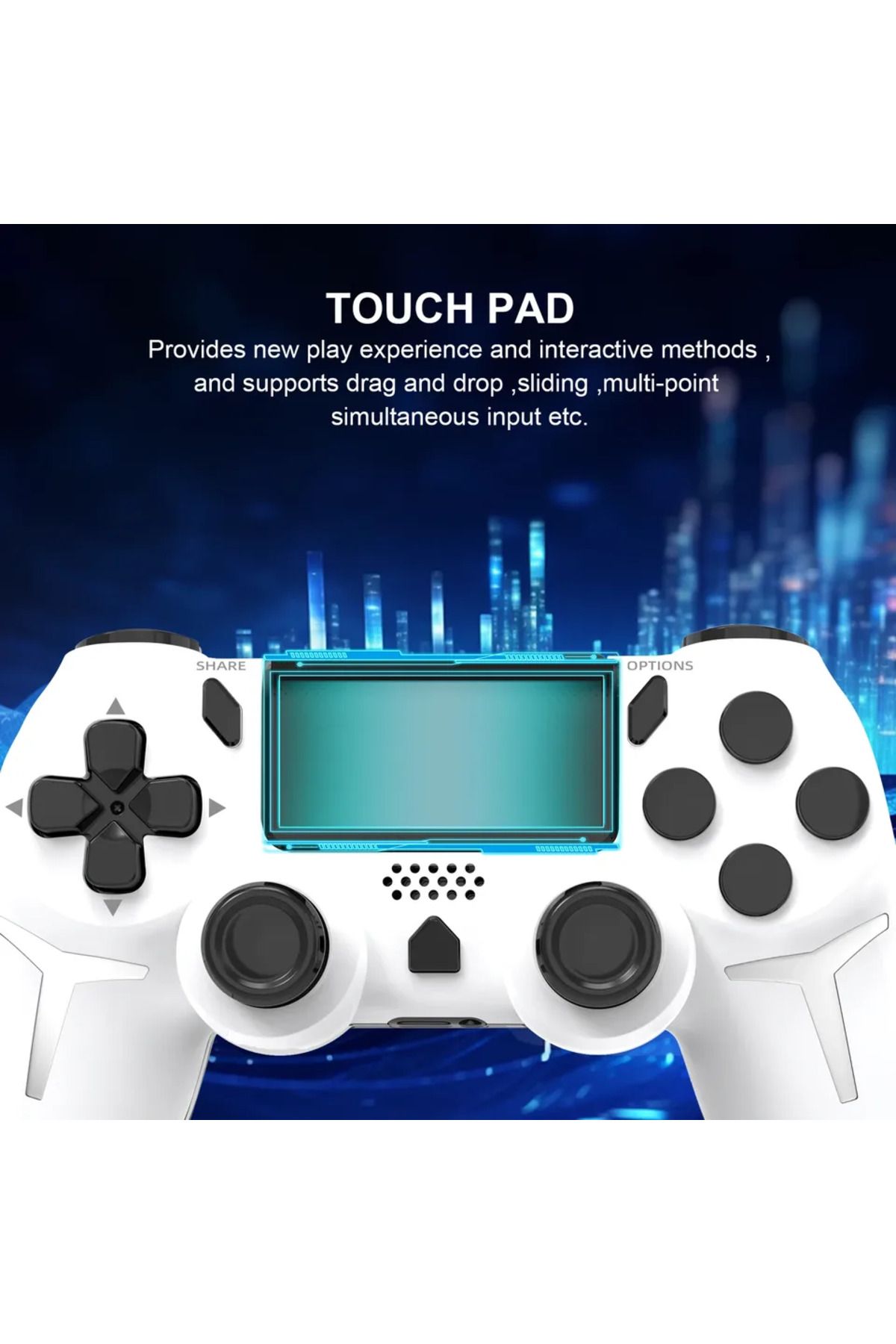 Choice-GAMINJA Wireless Gamepad 6-axis Gyroscope Dual Vibration With touch pad For PS4 PS3 Console Compu... 7