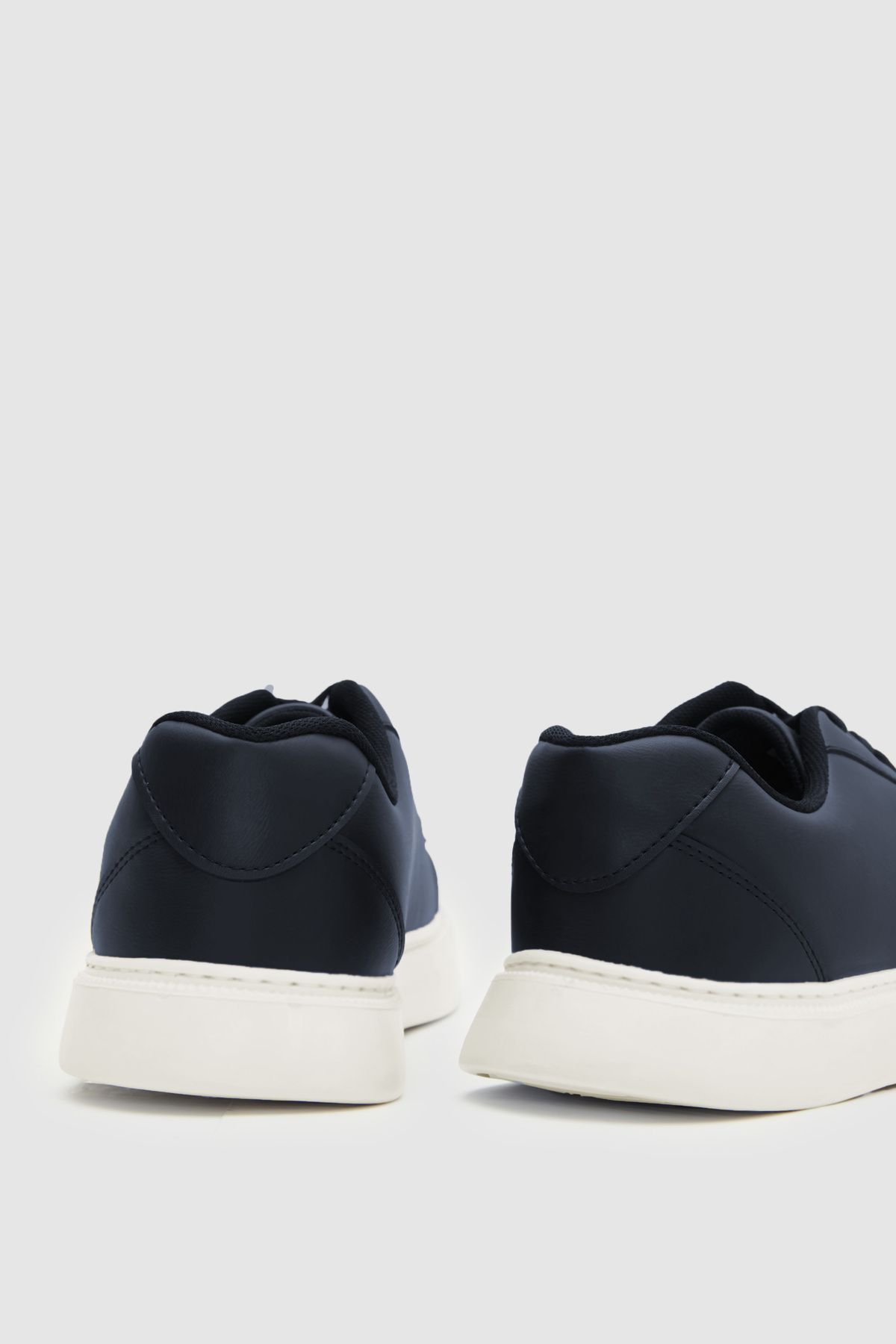 Twn-White Thick Sole Navy Blue Sneakers - Lace-Up Shoes 4