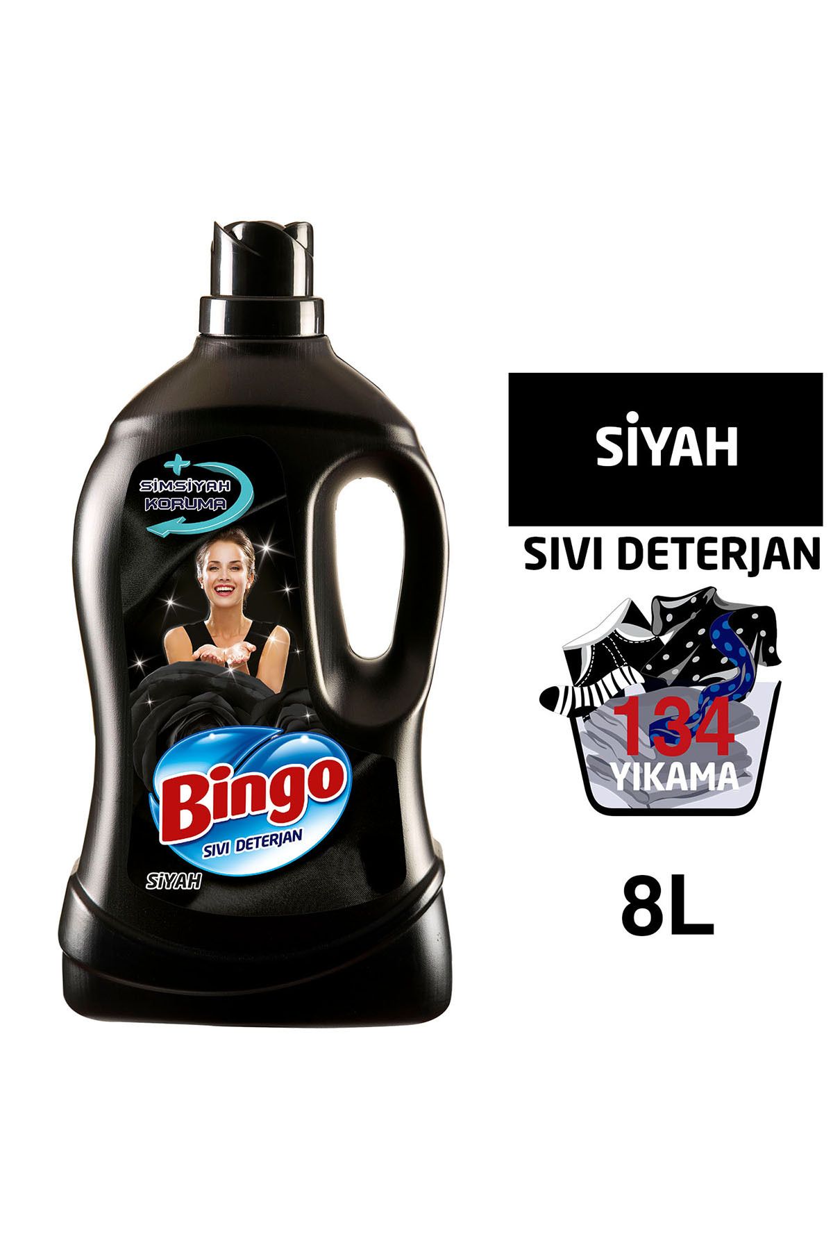 Bingo Siyah Sıvı Bakım Çamaşır Deterjanı 4 Lt 2'li