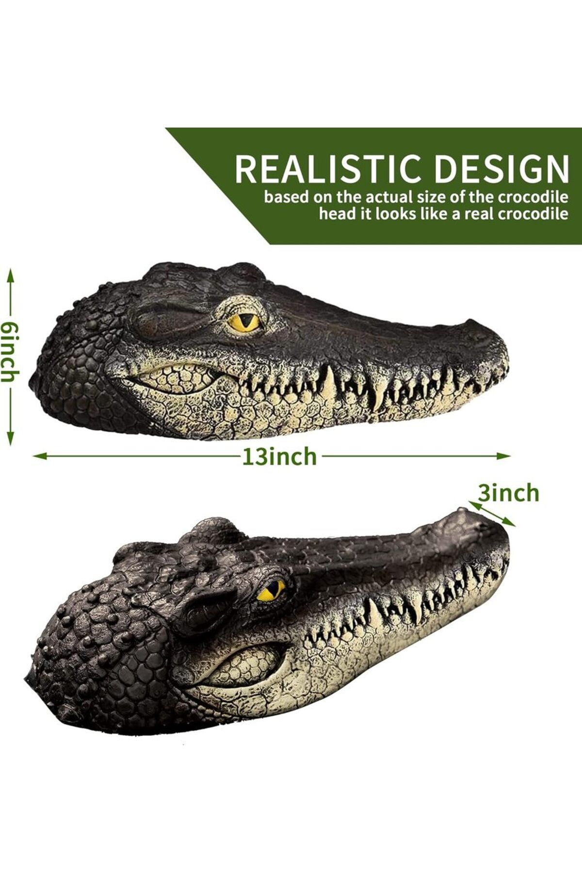 Choice-Floating Alligator Head,Alligator Head Decoy for Pool,Resin Crocodile Head for Swimming Pool / Po... 3