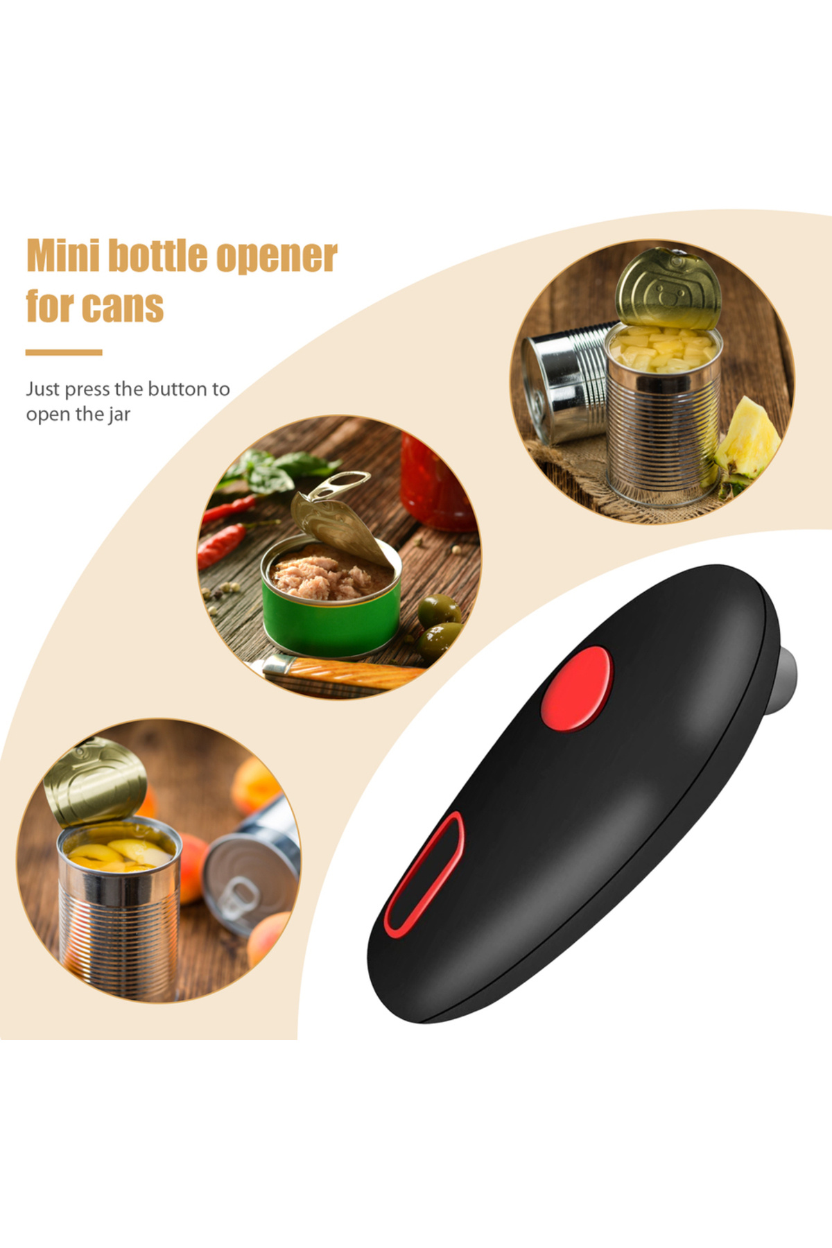VAKIND-Electric Canning Knife Automatic Mini Beer Cola Can Opener Handheld Portable Battery Powered Kitc... 3