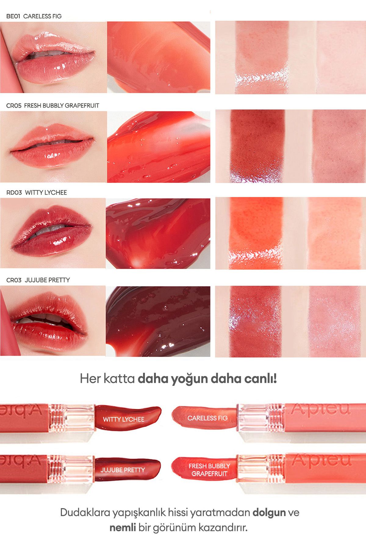 رژ لب رنگ دائمی A'PIEU آبدار CR05 حباب تازه Missha