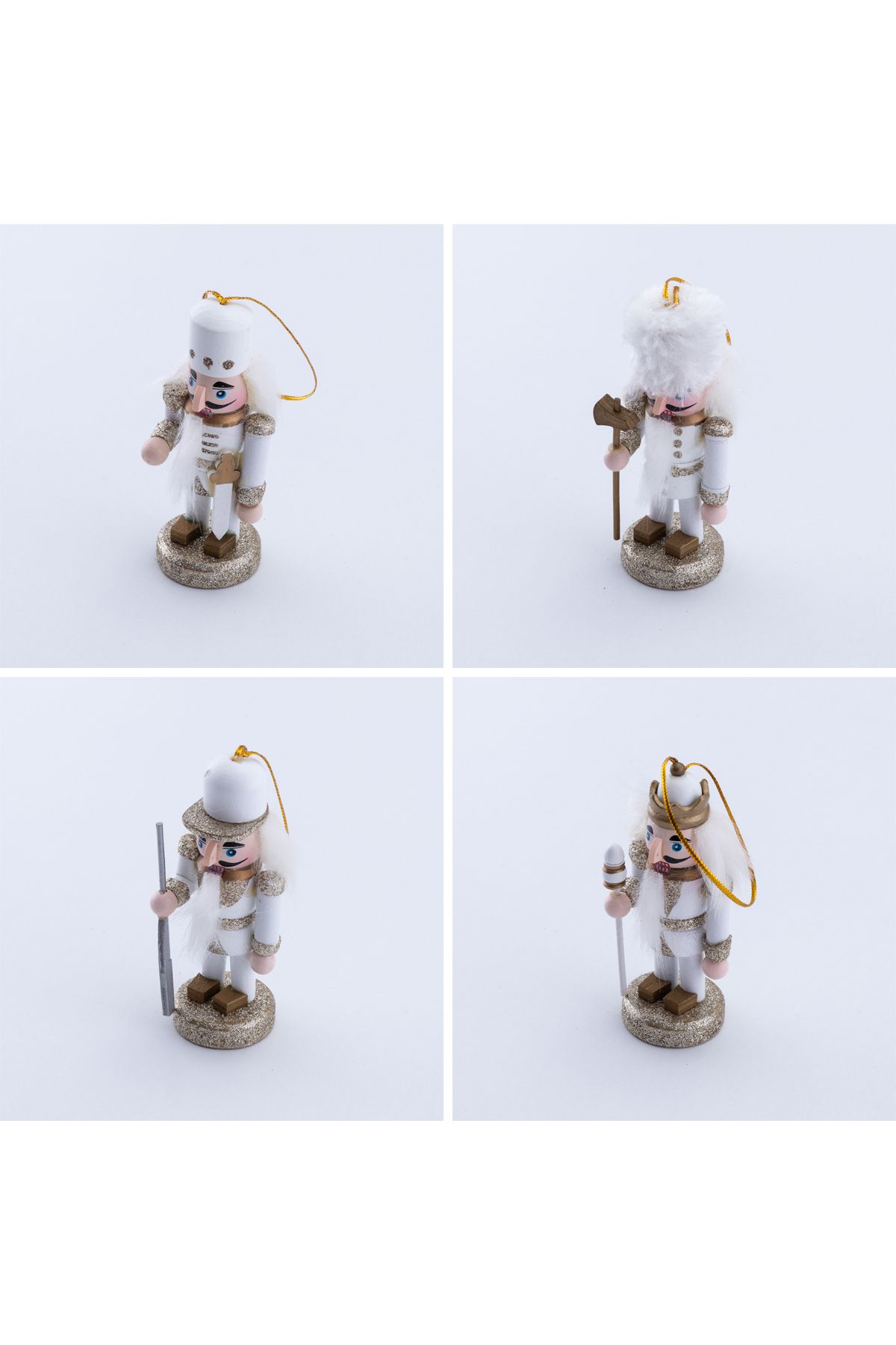 Bimotif-White Lead Hanging Christmas Ornament - 10 Cm, 4 Pieces 1