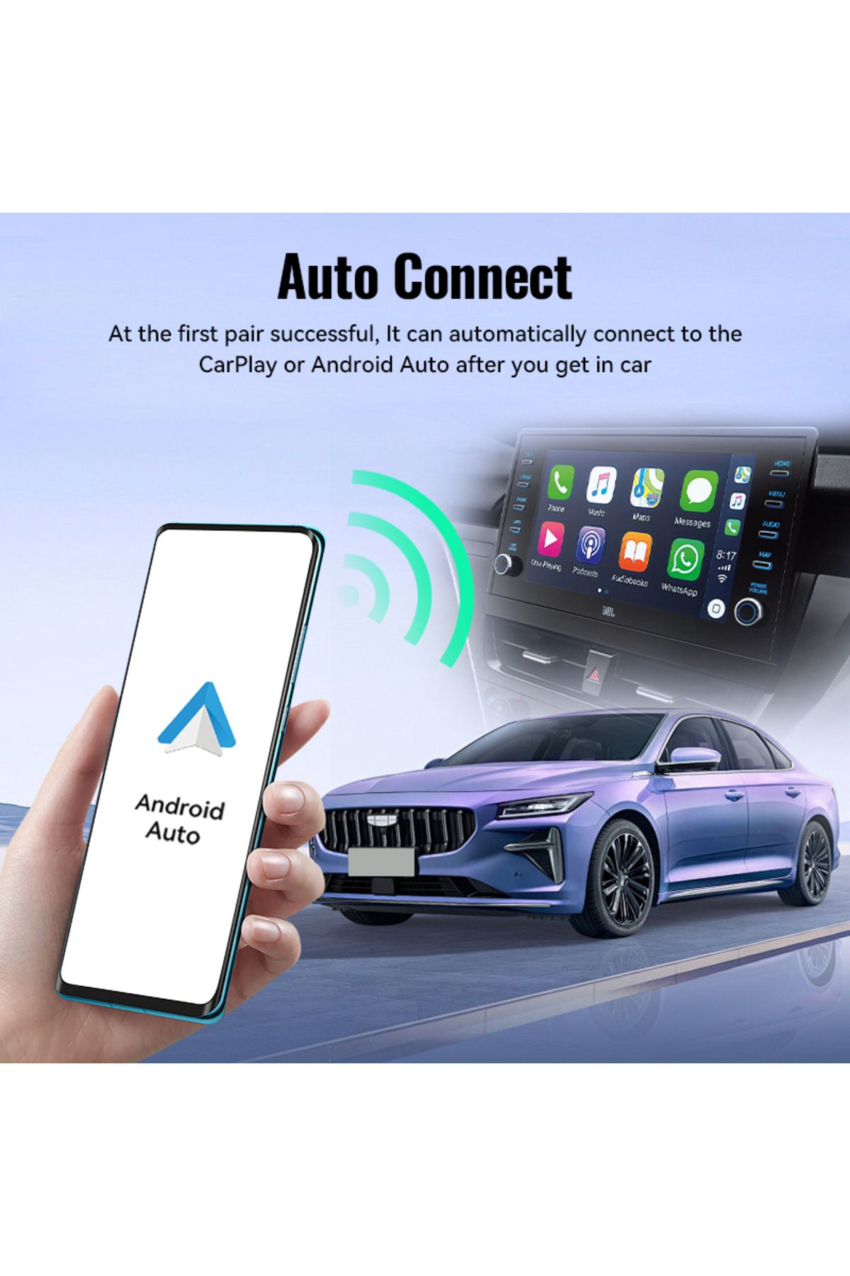 Choice-محول لاسلكي جديد من XUDA CarPlay Android Auto لاسلكي ذكي صغير صندوق توصيل وتشغيل واي فاي سريع... 6