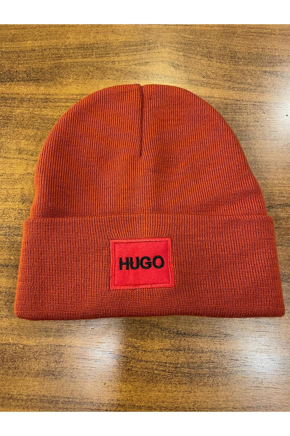 hamze-Unisex zimní čepice Akrylová skládací s logem Hugo Bos 1