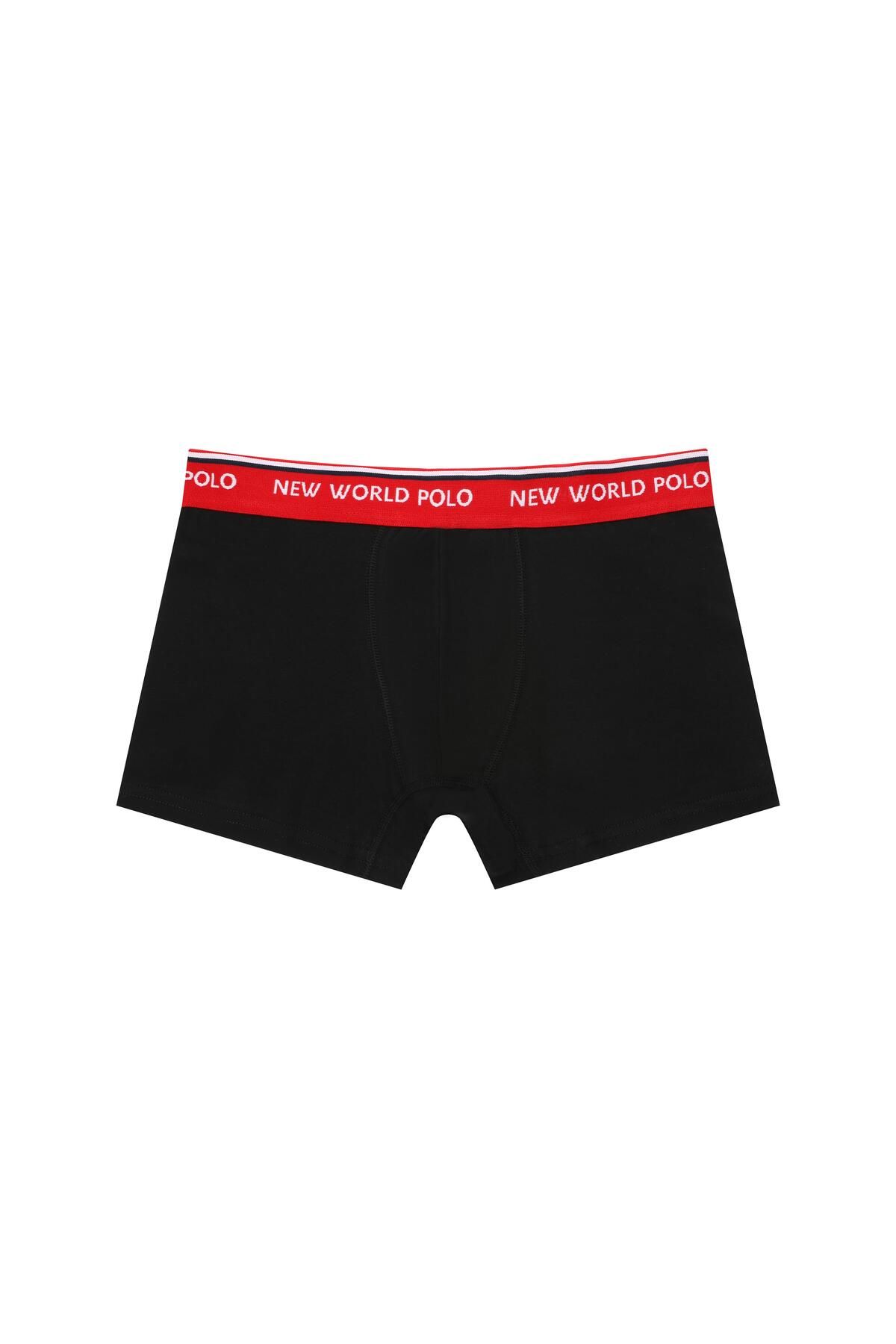 NEW WORLD POLO-Boxer de bază din 3 piese Set boxer negru din Lycra 23ssm1003 3