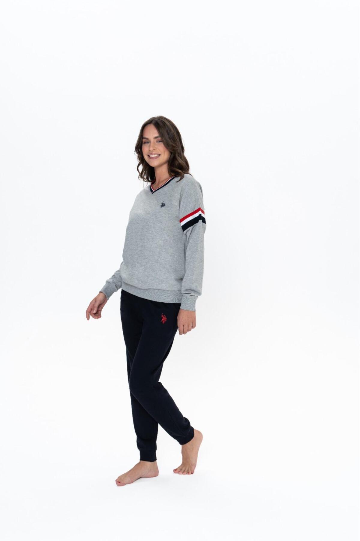 ست پیژامه زنانه U.S. Polo Assn.، ۱۰۰٪ پنبه، دو نخ، آستین بلند مدل 17071 — 3