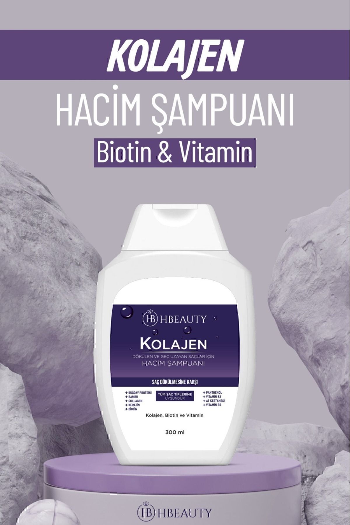 HBEAUTY Kolajen Ve Keratin Saç Dökülmesine Karşı Hızlı Sac Uzatan Dolgunlaştırıcı Onarıcı Besleyici Şampuan-4