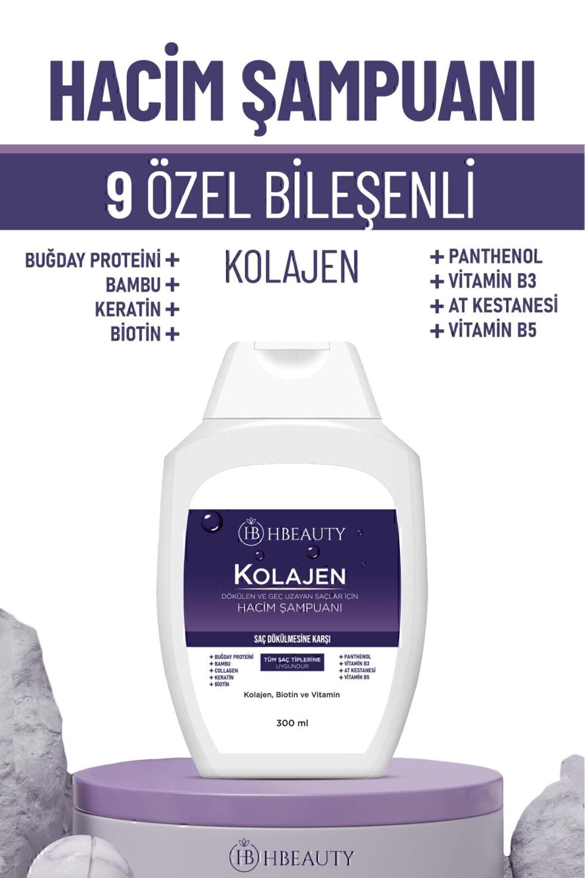 HBEAUTY Kolajen Ve Keratin Saç Dökülmesine Karşı Hızlı Sac Uzatan Dolgunlaştırıcı Onarıcı Besleyici Şampuan-3