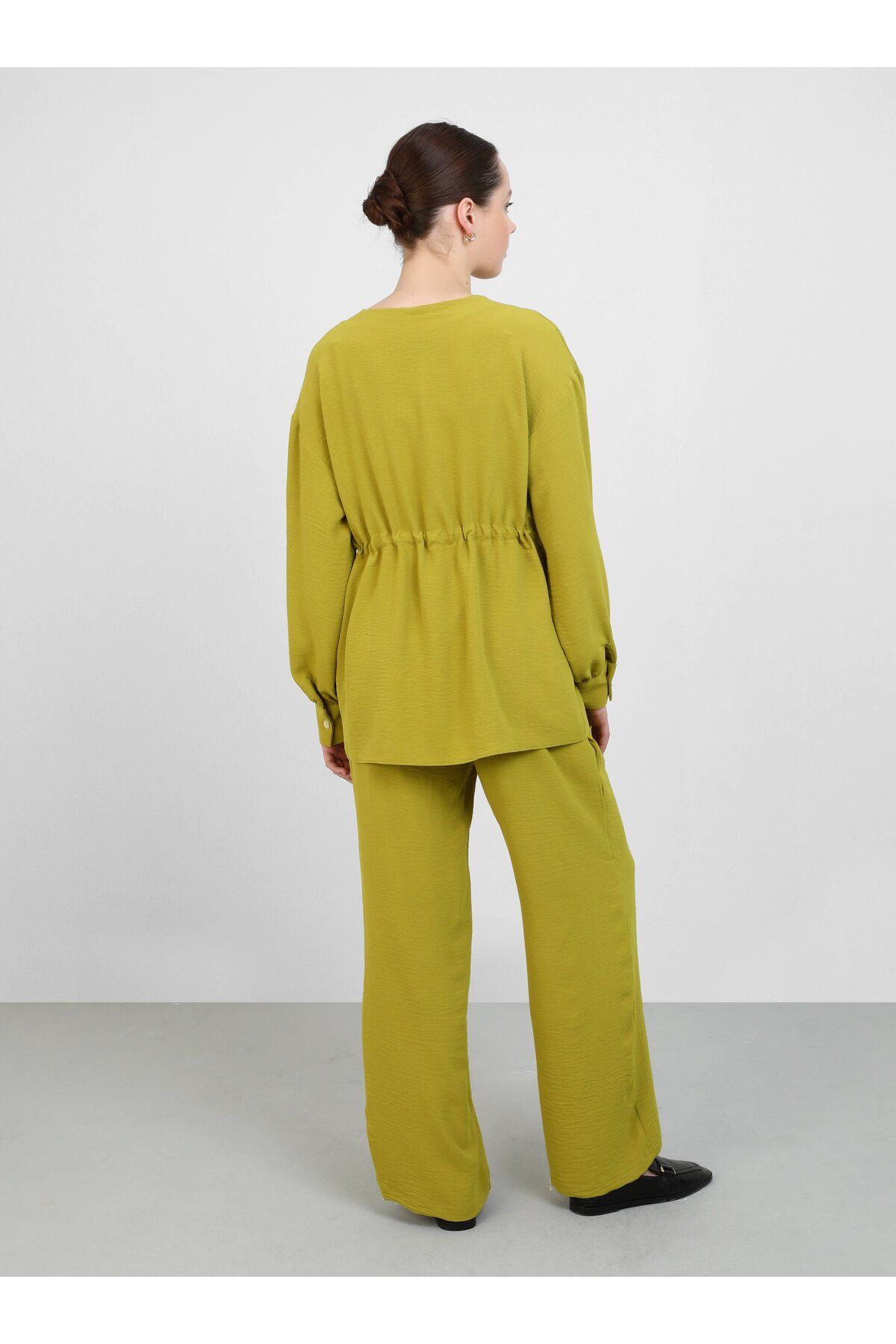 Refka-Aerobin Waist Drawstring Detailed Tunic&Pants Double Set - Fat Green - 6