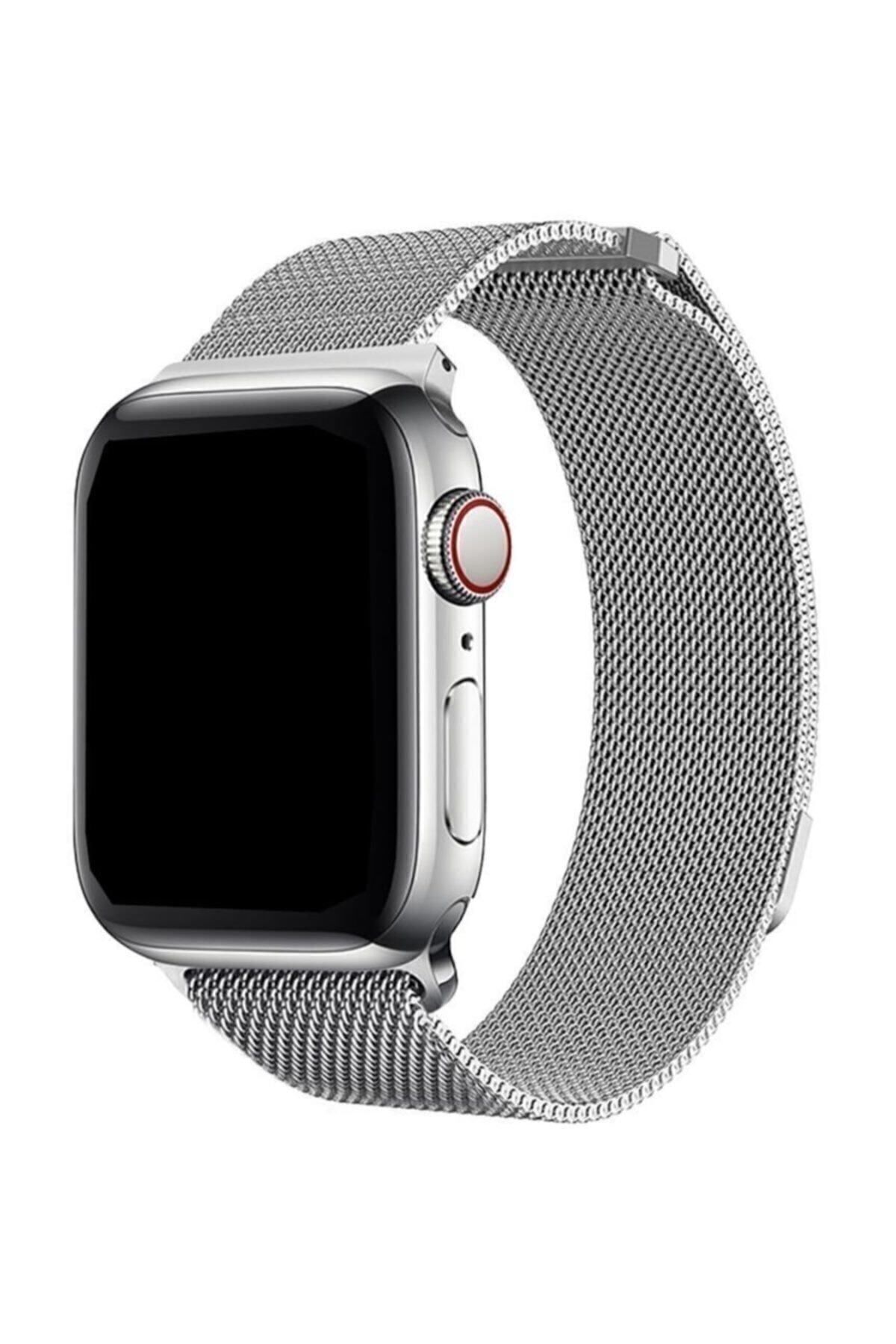 Cimricik Apple Watch 2 3 4 5 6 42 Mm 44 Mm Hasır Örgü Metal Milano Kordon