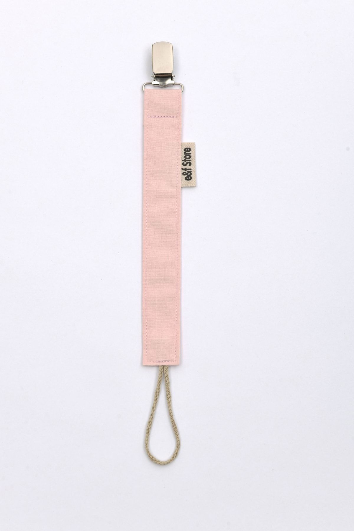 e&f Store Sertifikalı Pamuklu Emzik Askısı - 3'lü Set - Toz Pembe, Gül Kurusu, Bej - Kız Bebek Emzik Zinciri fotoğrafı 4 (önizleme)