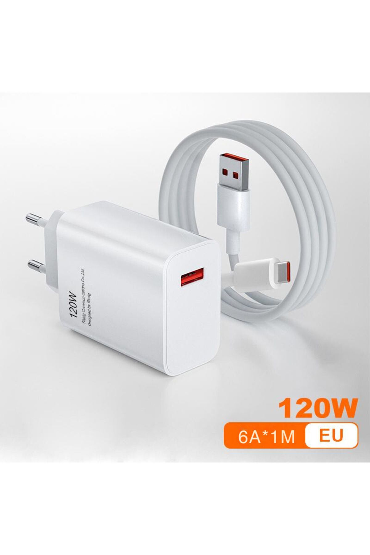 120 Watt Type C Yüksek Hızlı Şarj Aleti USB Başlık + Type C Kablo Samsung Galaxy A50 Uyumlu