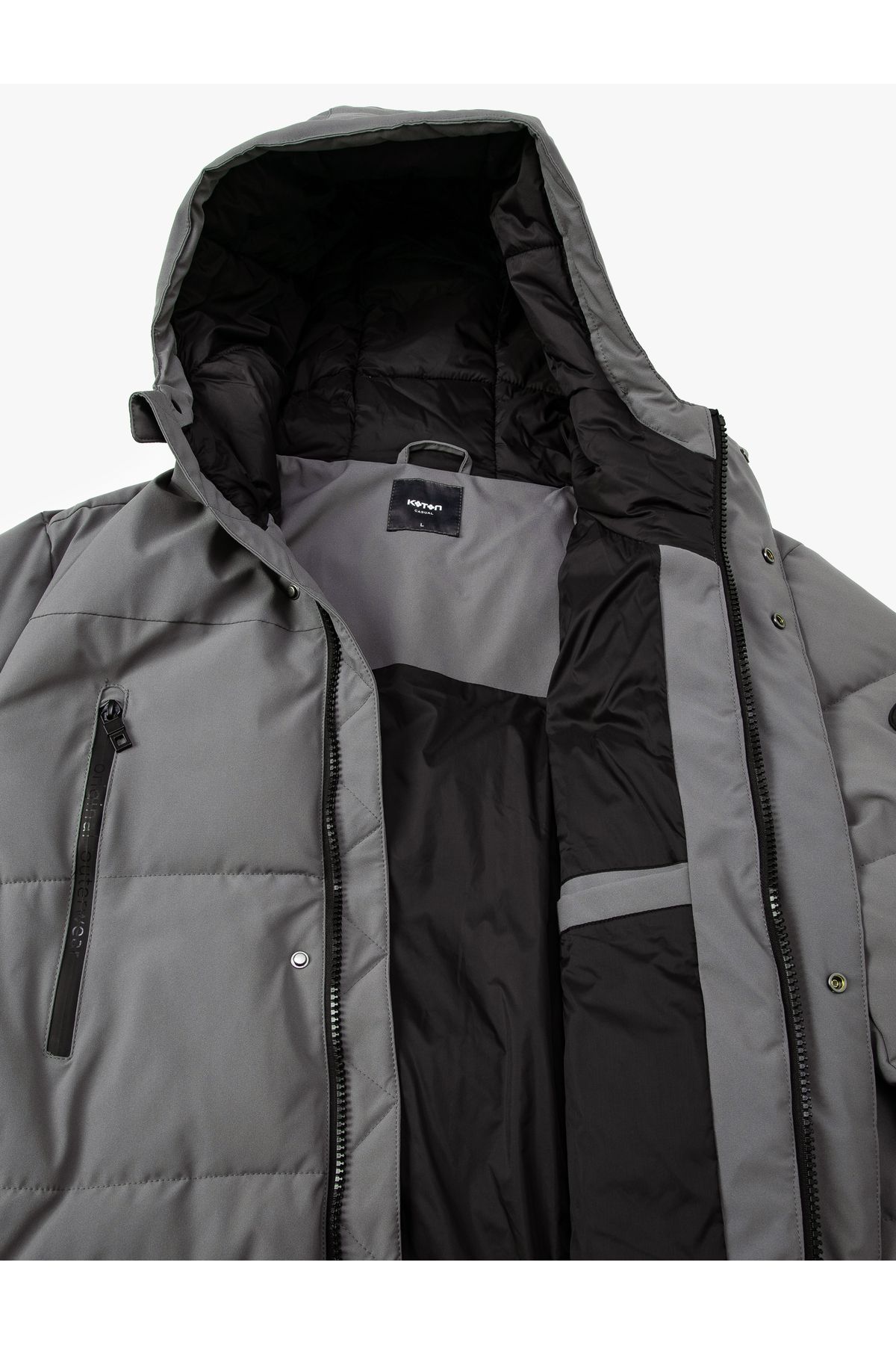 Koton-Hooded Puffer Jacket with Zipper and Pocket Detail and Snap Buttons 6