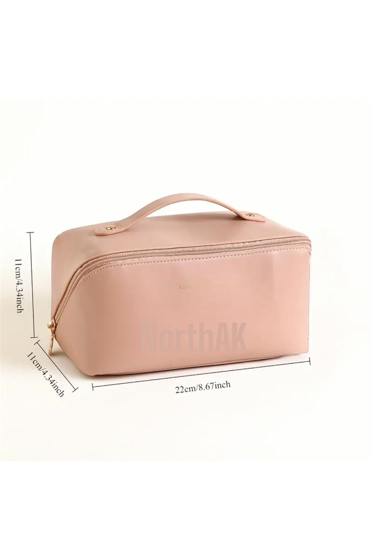 Home-Women's Casual Handbag Faux Leather Makeup Bag Rosepink - Waterproof Toiletry Bag 4