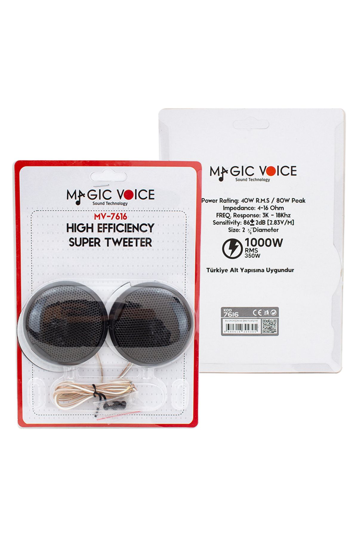 KAMELYA DESİGN-Magicvoice Mv-7616 80W 40Rms - Slim Case Auto Tweeter (4767) 3