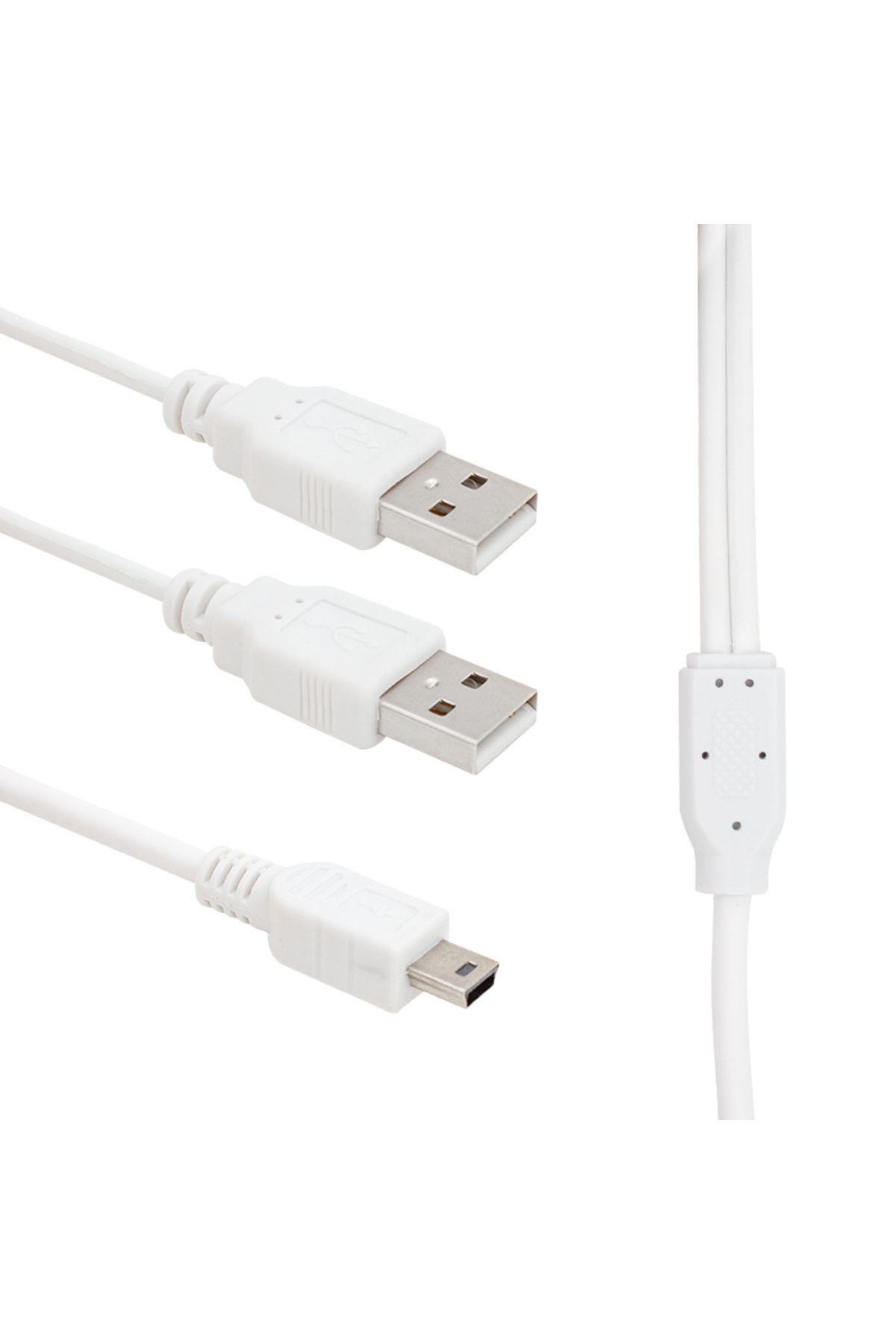 demila USB 2 X ERKEK - MİNİ USB 5 PİN (2.0V) 1.5 METRE KABLO (4767) - MLA5466-7038