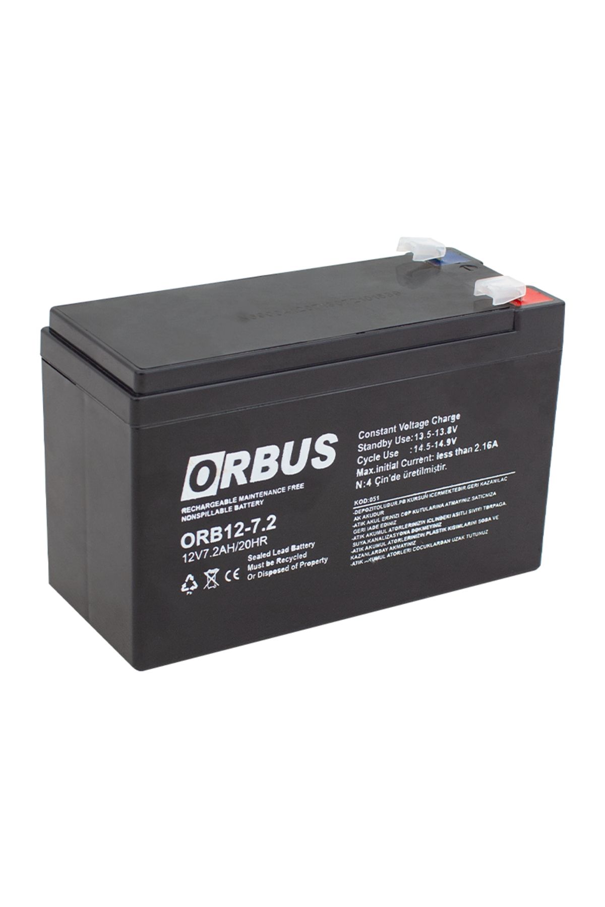 mrpurple AKÜ 12 VOLT 7.2 AMPER ORBUS© UPSLER İÇİN ORB12-7.2 (150 X 65 X 90 MM) (4767) - PRP9264-1639