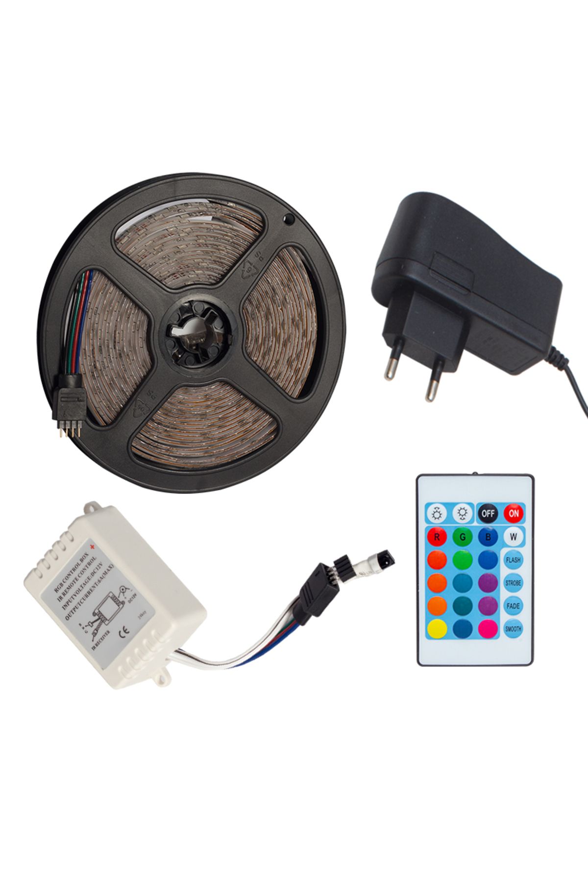 feifei OM-7 SİLİKONLU 5 METRE RGB ŞERİT LED ANİMASYON DEVRELİ + ADAPTÖR SET (4767) - AYS1261-6842