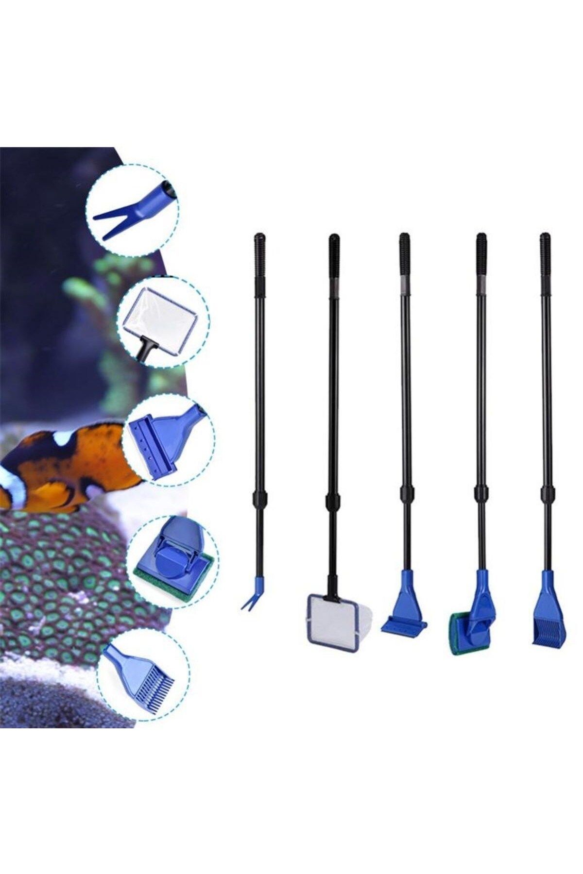 Narnuga 5 in 1 Akvaryum Tankı Temizleme Seti Akvaryum Balığı Bakım Seti (4767) - MCT9019-8412
