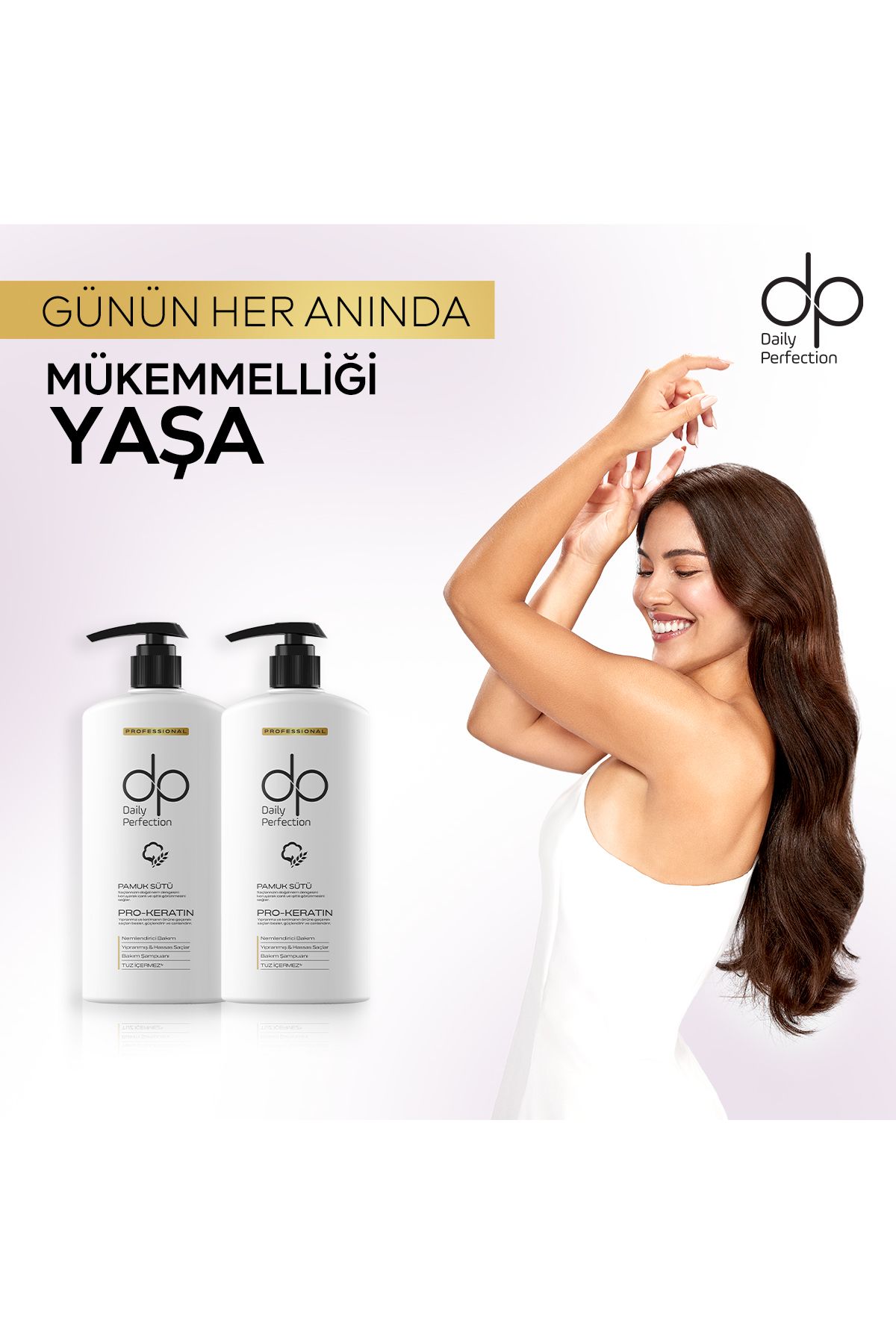 dp Daily Perfection Şampuan Pamuk Sütü 800 ml X 2 Adet-4