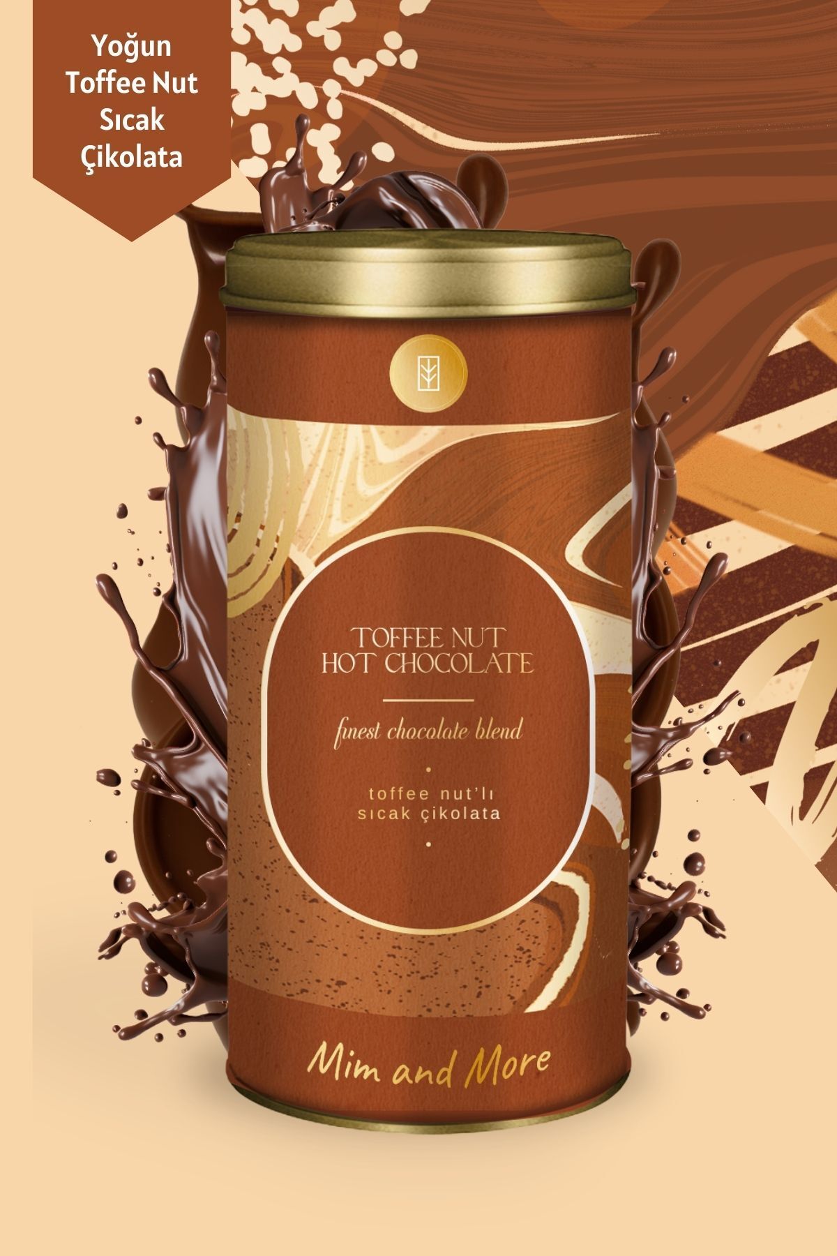 Mim and More Toffee Nut Hot Chocolate - Toffee Nut Sıcak Çikolata Tin, 200 gr