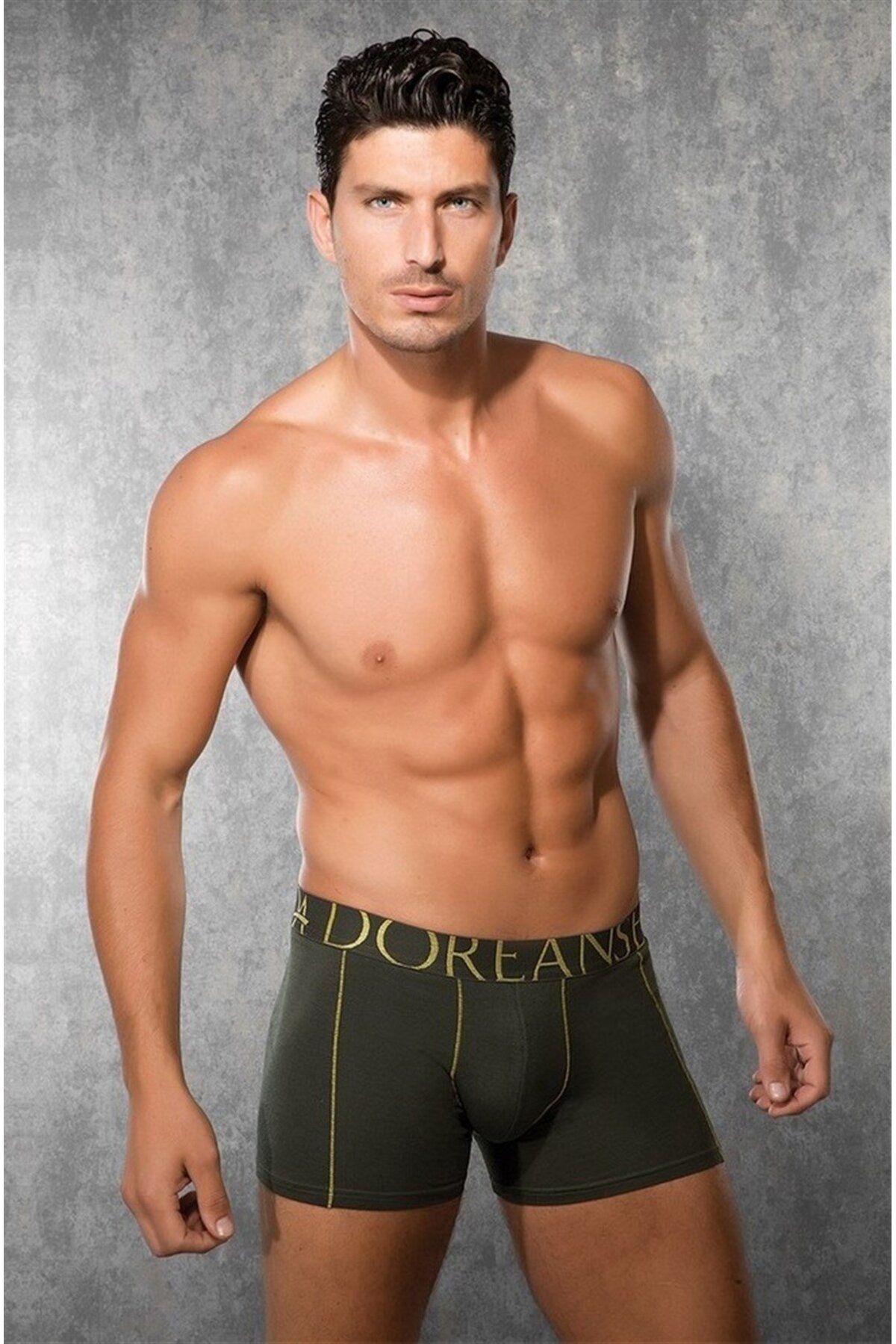 Doreanse-Men's Modal Khaki Bagged Normal Leg Boxer 1766 1