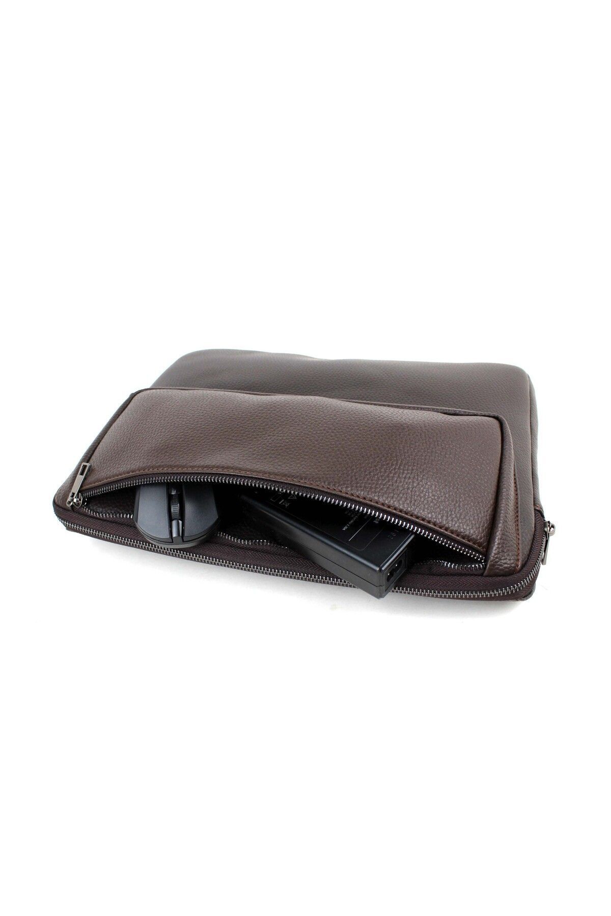 deri,se club-Unisex Brown 12-13 Inch Laptop and File Bag 5