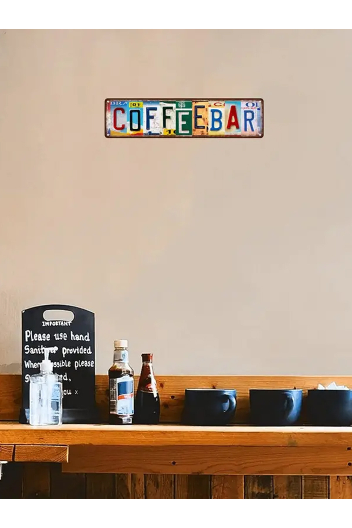 Kahve Bar Ahşap Duvar Tablosu | Retro Tarz | Kafe Dekoru| Kahve Temalı 3