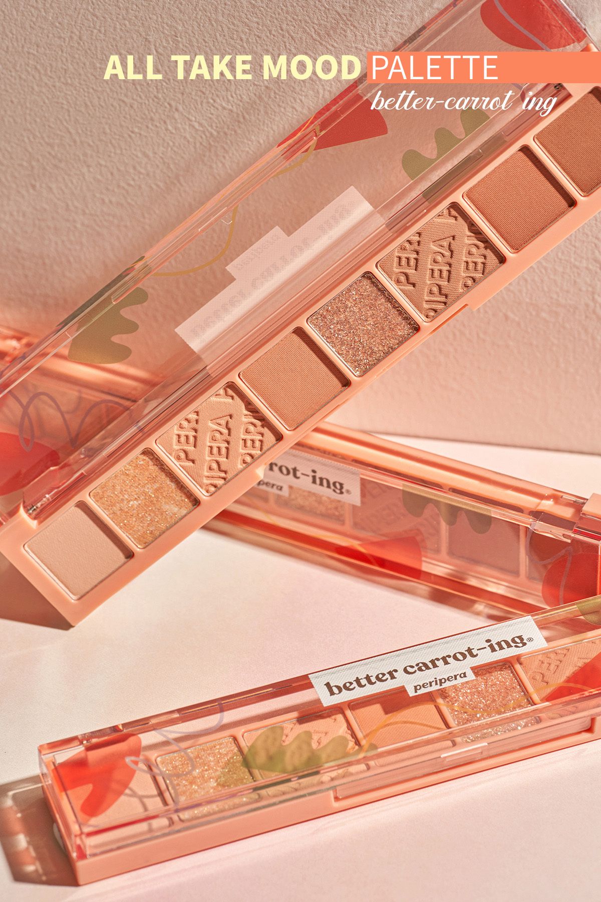 PERIPERA-Glittery and Pigmented Matte Eyeshadow Palette - Shimmer Peripera All Take Mood Palette (08 Better Carroting) 2