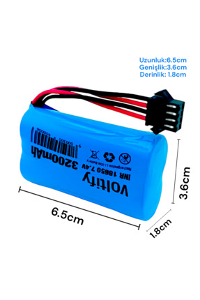 VOLTIFY ENERJİ Voltify 7.4v 18650 3200mAh Li-ion  4kablolu sm4p oyuncak Araba...