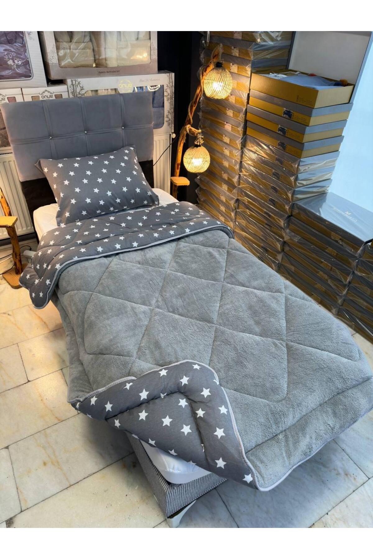 OZANHOM TEK KİŞİLİK YASTIK KILIFLI WELSOFT ÇİFT YÖNLÜ YORGAN