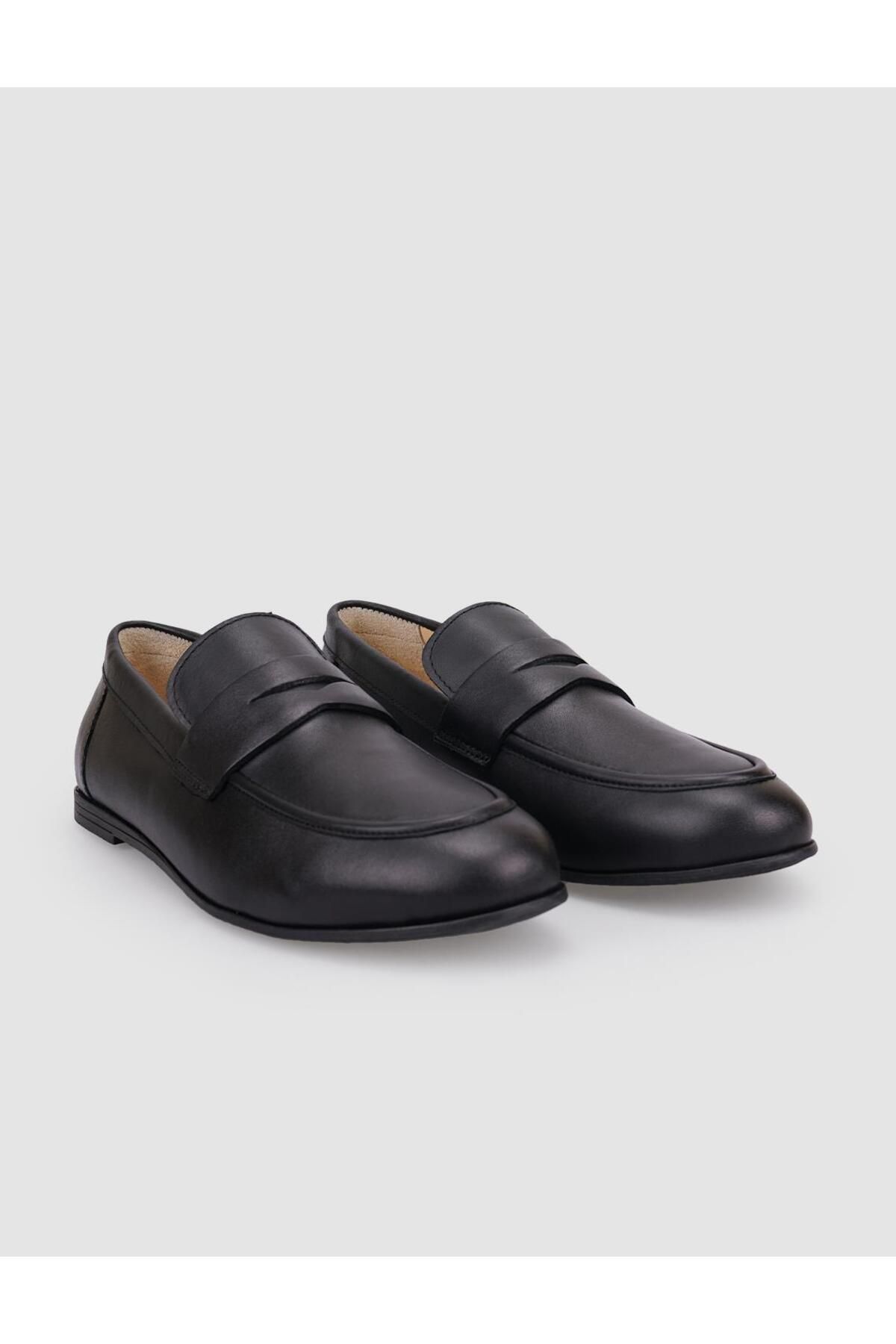 Cabani-Loafer de damă 100% piele naturală neagră 2