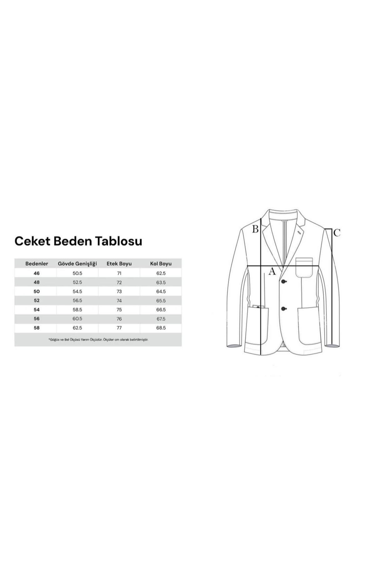 Kadir Büyükkaya Kırlangıç Yaka Erkek Ceket-KAX5540S görsel 7