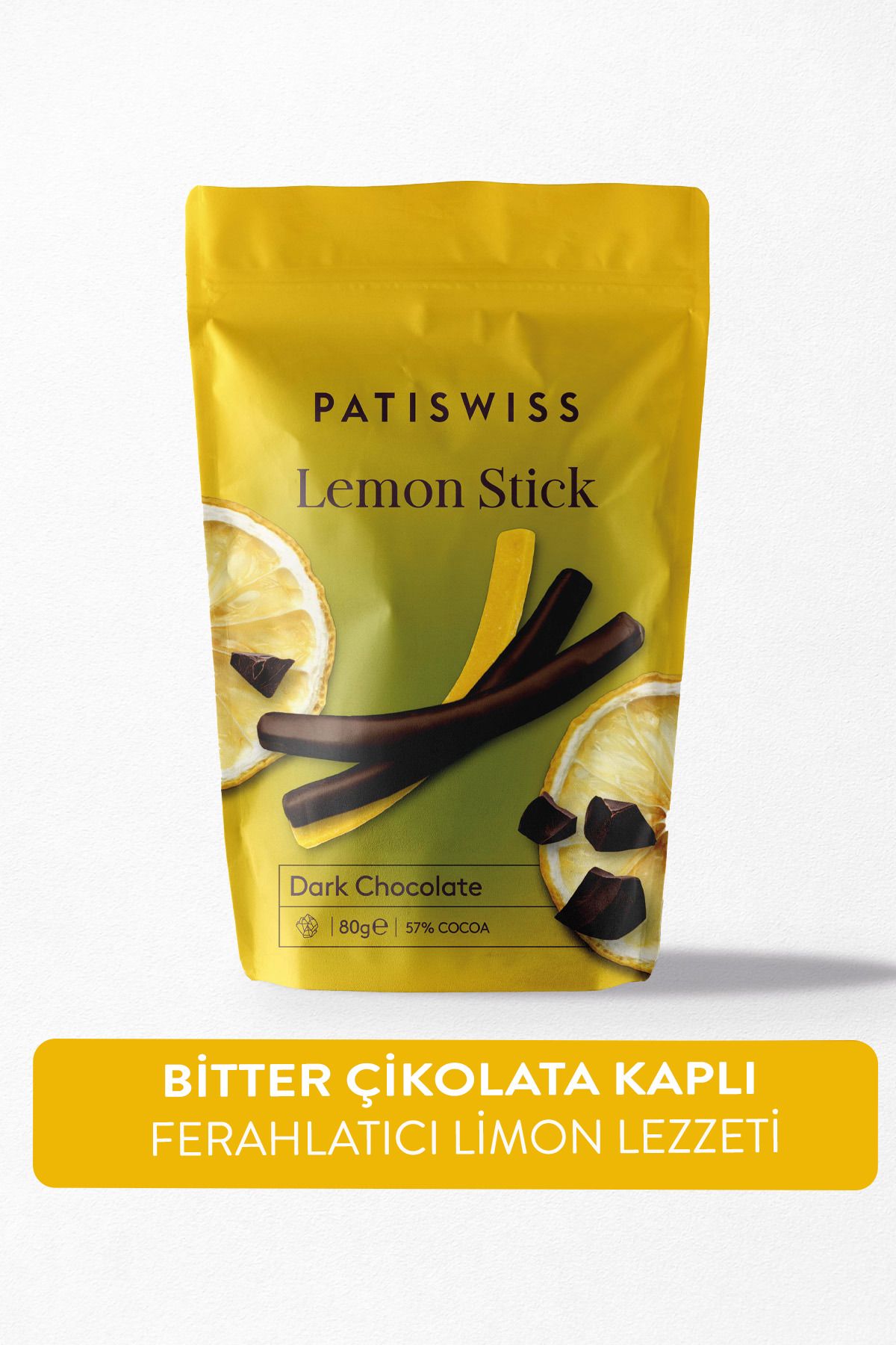 Patiswiss Bitter Çikolatalı Limon Çubukları 80g