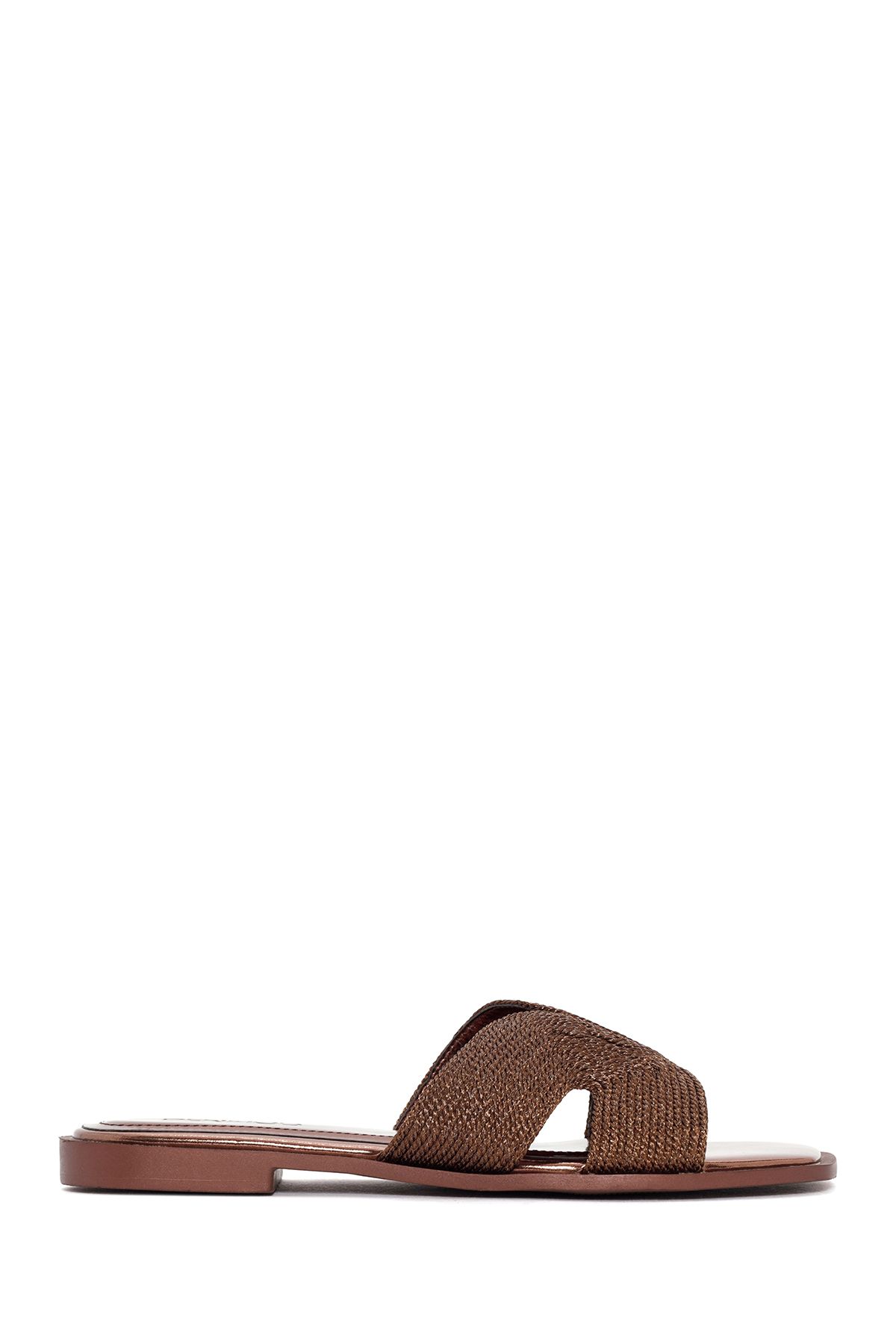 Derimod-Bronze Colored Women's Knitted Slippers - 24sfe480029 1