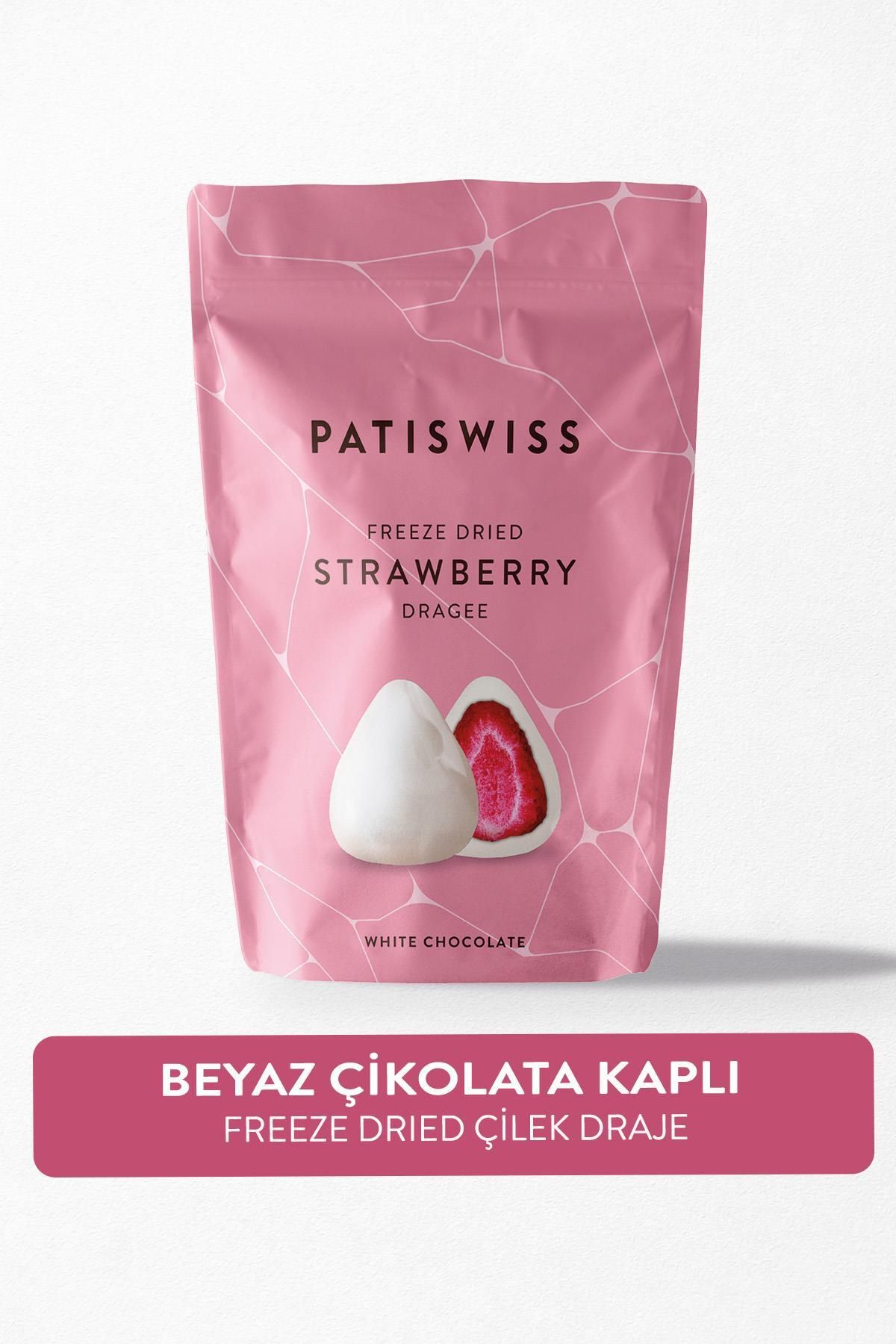 Patiswiss Beyaz Çikolatalı Çilek Draje 80g