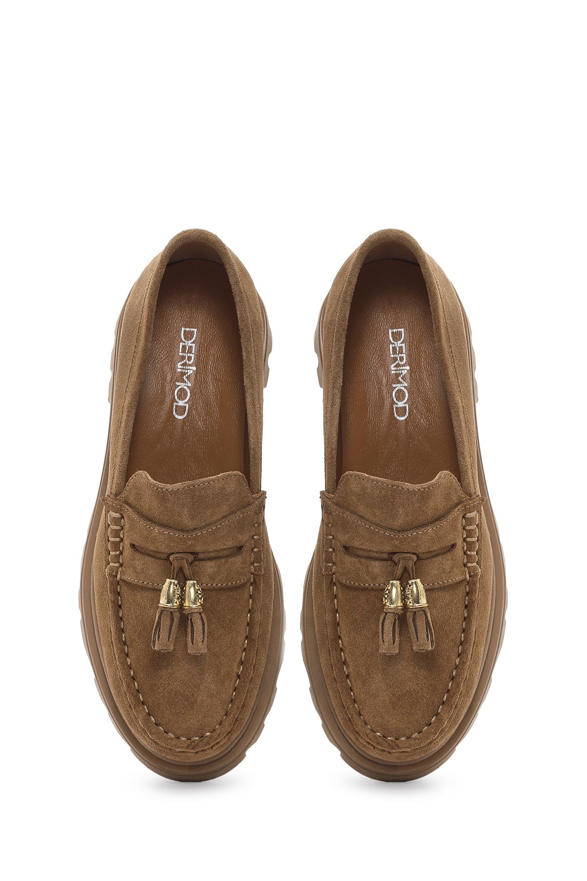 لوفر چند رنگ زنانه Taba چرمی Loafer 24SFD420110 Derimod